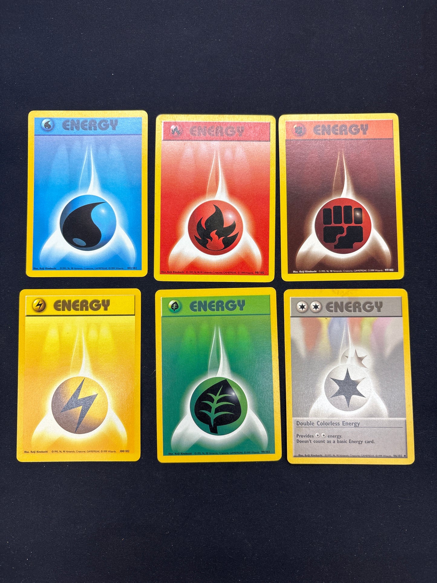 Auction Lot 126: Pokemon Cards Lot of 6 Energy Base Set Conditions Vary