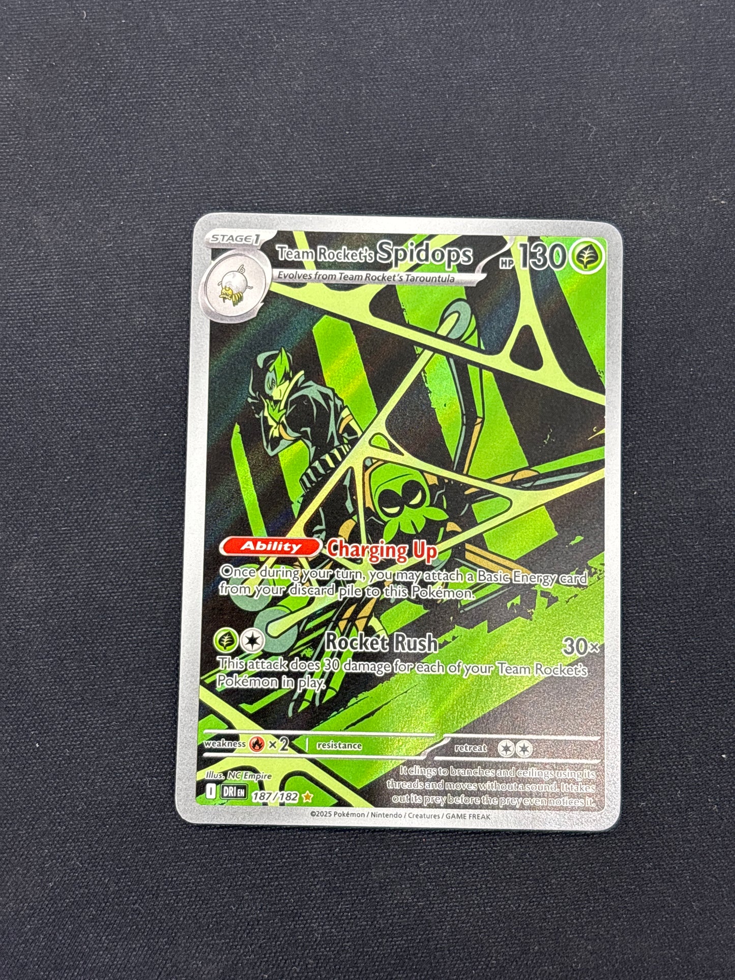 Auction Lot 246: Team Rockets Spidops Illustration Rare Pokemon Destined Rivals 187/182 Card Conditions Vary