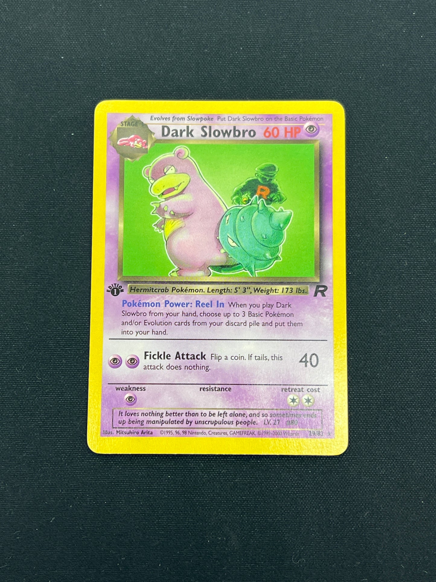 Auction Lot 274: Pokemon Cards 1st Edition Team Rocket Dark Slowbro Non Holo Rare Condition Vary