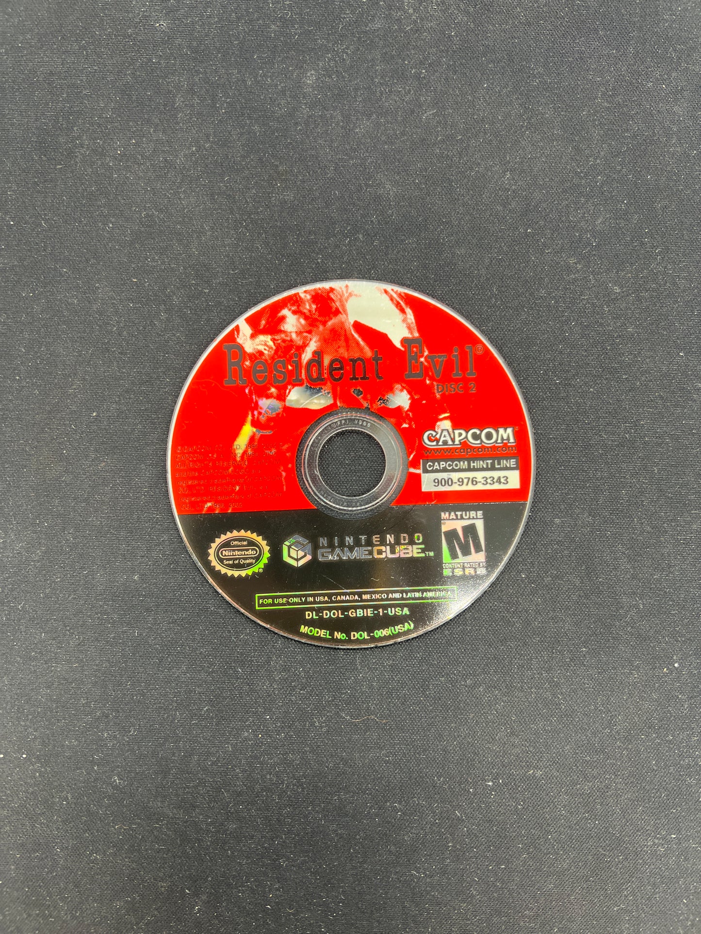 Auction Lot 32: Gamecube Video Game Resident Evil Disc 2 Only
