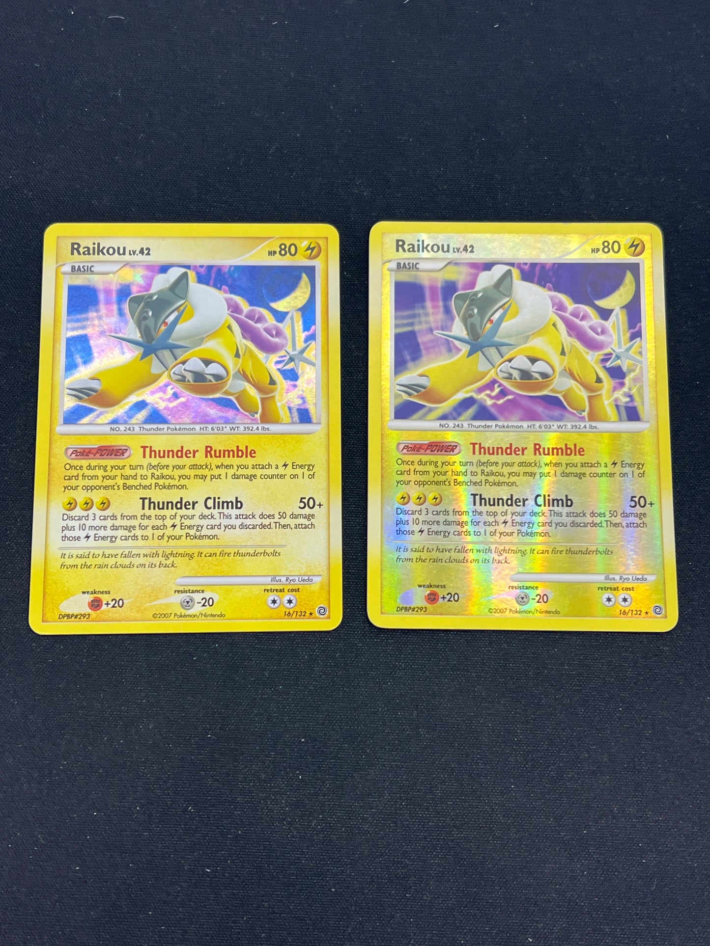 Auction Lot 371: Pokemon Cards Raikou Holo Reverse Holo Lot of 2 Secret Wonders Conditions Vary