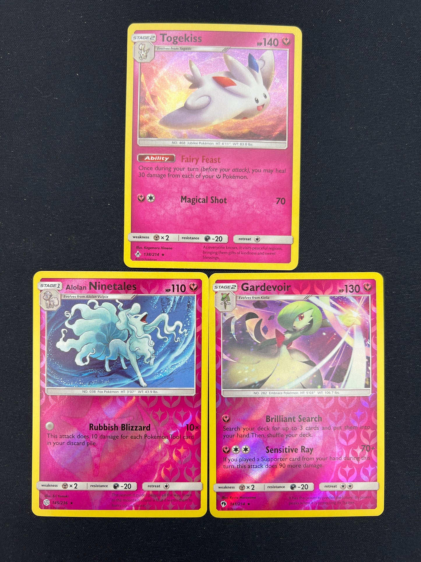 Auction Lot 469: Pokemon Cards Lot of 3 Assorted Fairy Types Reverse Holos SM Conditions Vary