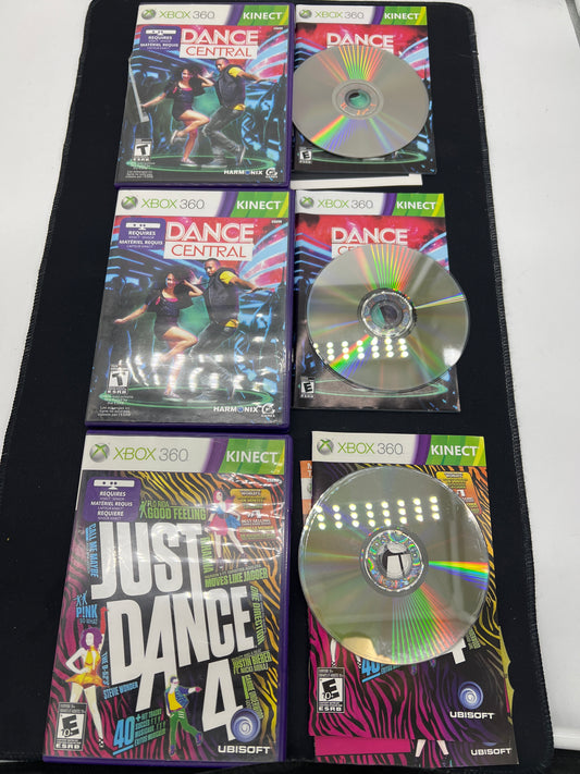 Auction Lot 37: XBOX 360 Just Dance 4 & Dance Central Lot of 3 CIB
