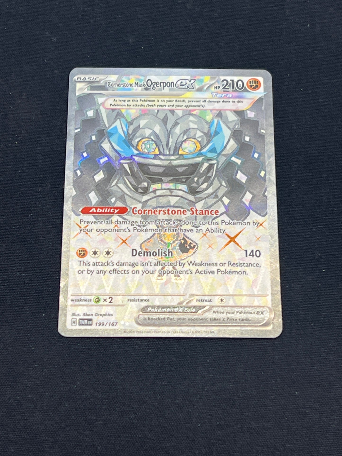 Auction Lot 296: Pokemon Cards Cornerstone Ogerpon EX Full Art Conditions Vary