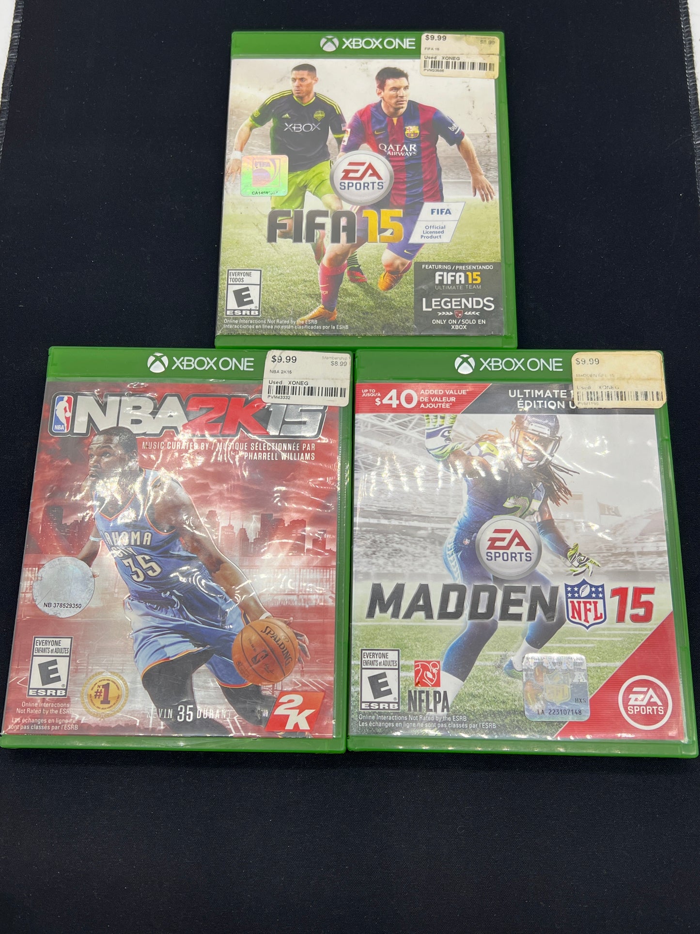 Auction Lot 202: XBOX ONE Video Game Lot of 3 FIFA 15 NBA2K15 MADDEN 15
