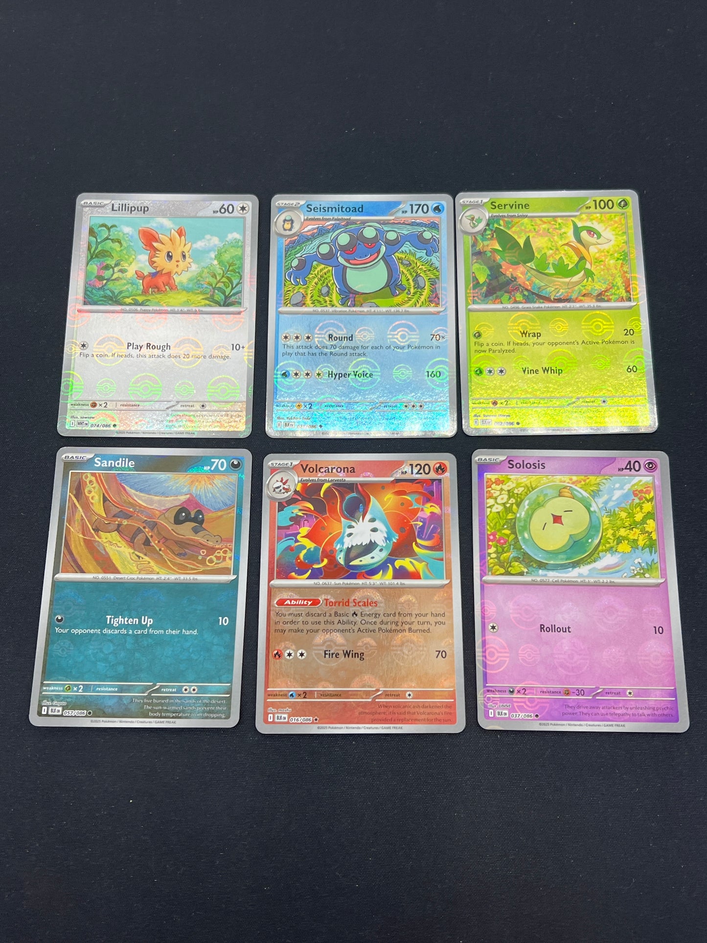 Auction Lot 381: Pokemon Cards Lot of 6 Black Bolt White Flare Pokeball Holos Conditions Vary