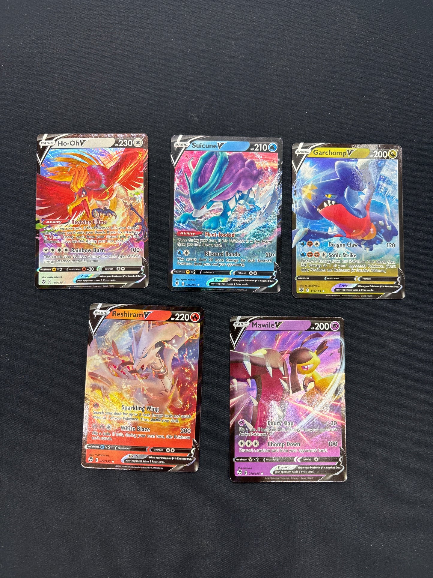 Auction Lot 221: Pokemon Full Art V Card Lot 2 Conditions Vary