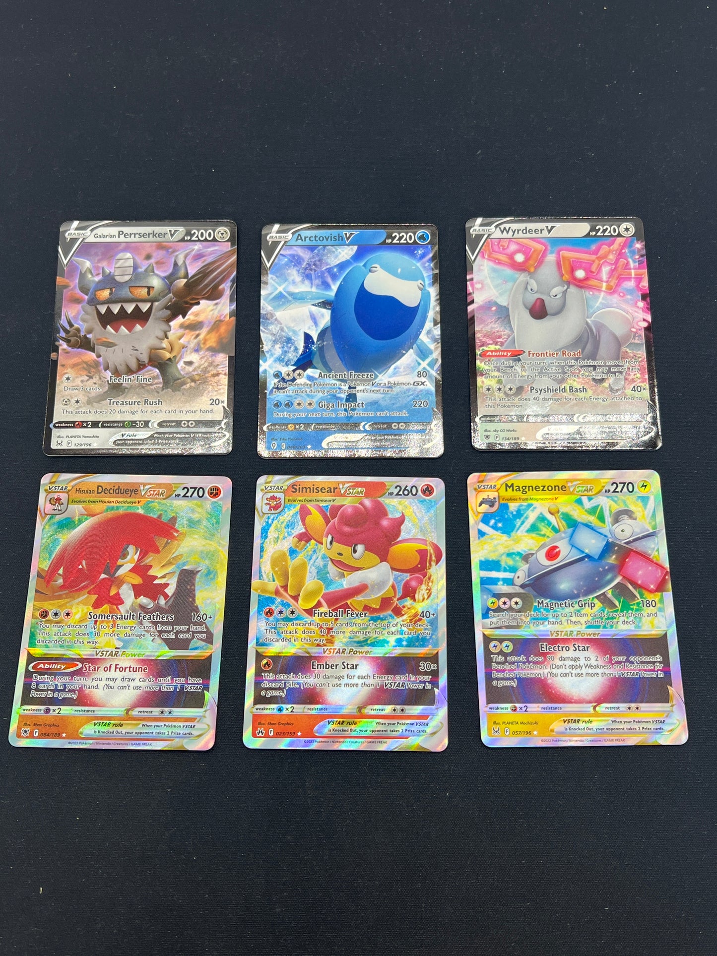 Auction Lot 236: Pokemon Cards Lot of 6 Full Art V and VSTAR Assorted Conditions Vary