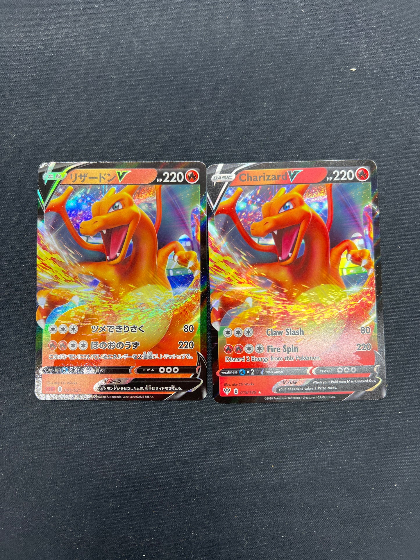Auction Lot 154: Pokemon Cards Lot of 2 Charizard V English & Japanese Conditions Vary