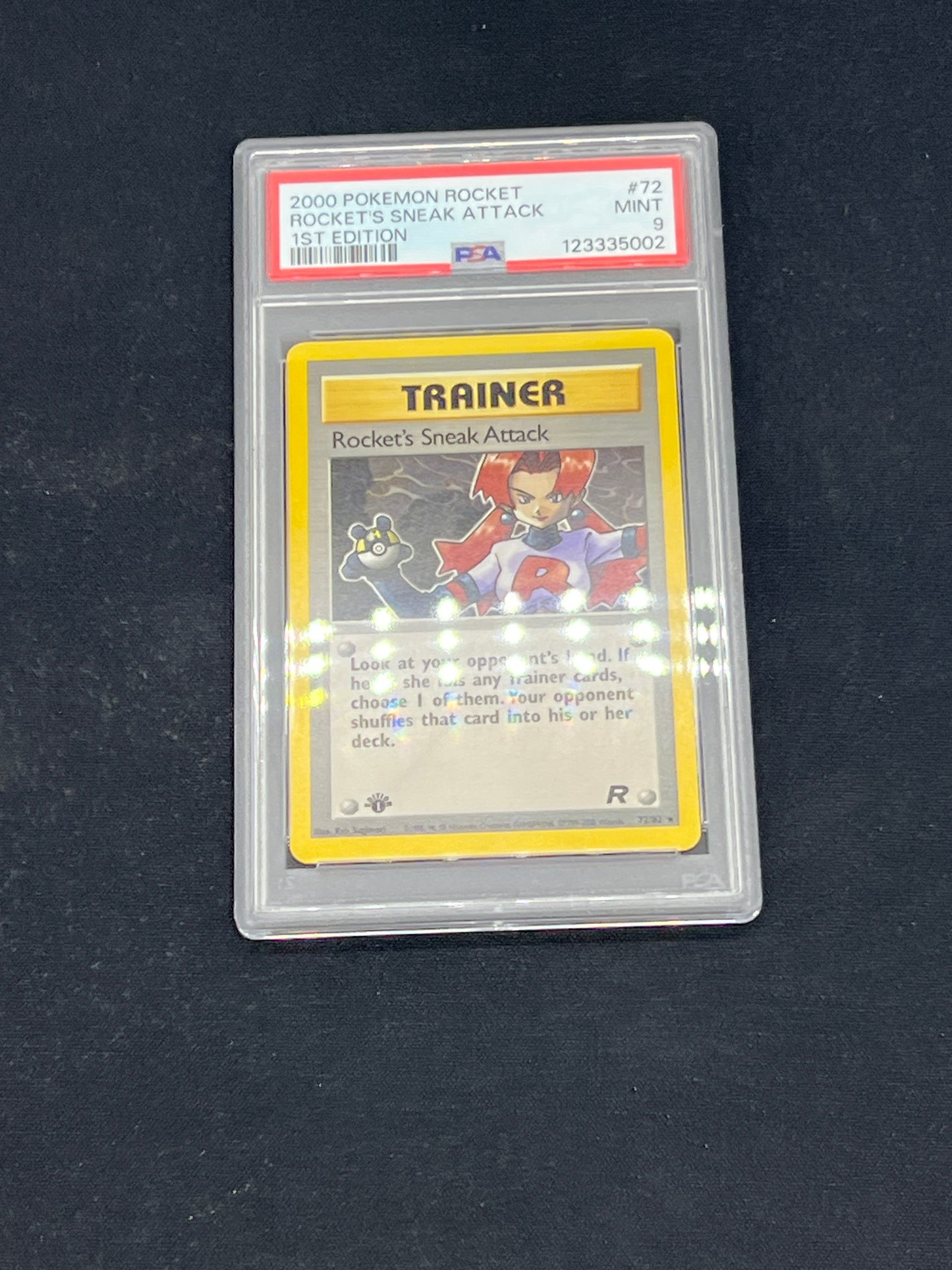 Auction Lot 194: Pokemon Cards PSA 9 Rocket's Sneak Attack 1st Edition