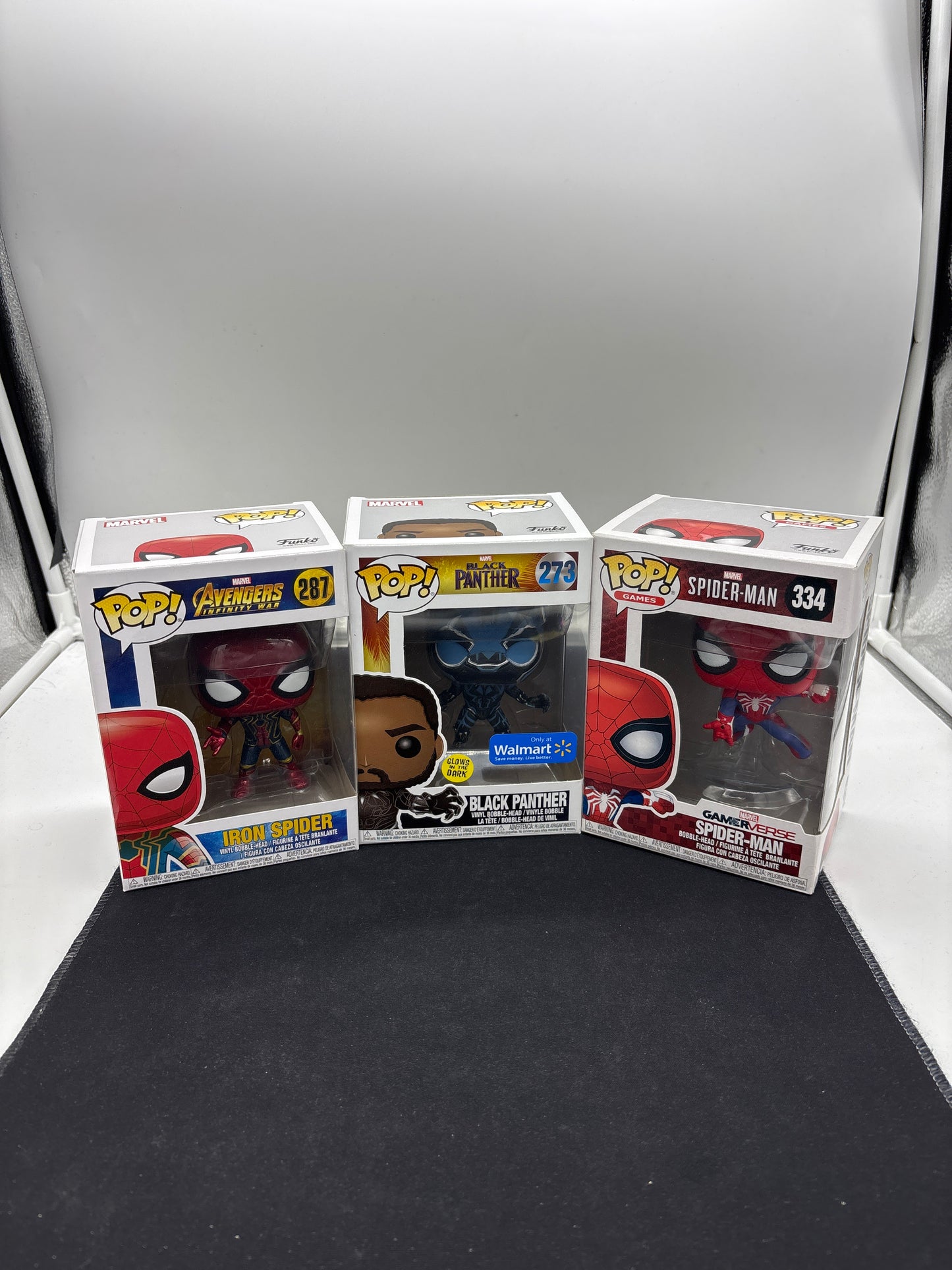 Auction Lot 7: POP Funko Marvel Black Panther Spiderman 287 273 344
