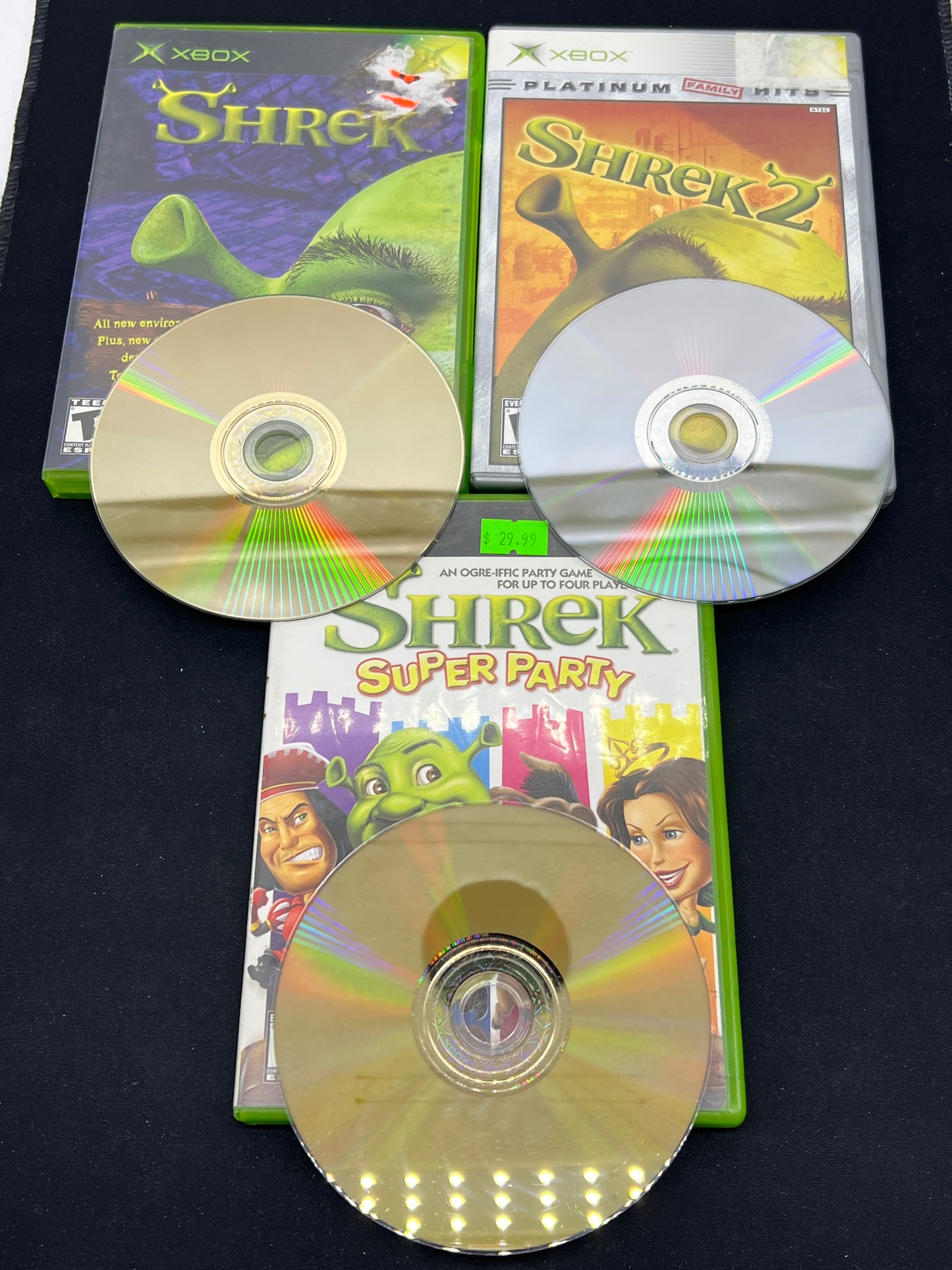 Auction Lot 218: XBOX Video Game Lot of 3 Assorted Shrek Titles
