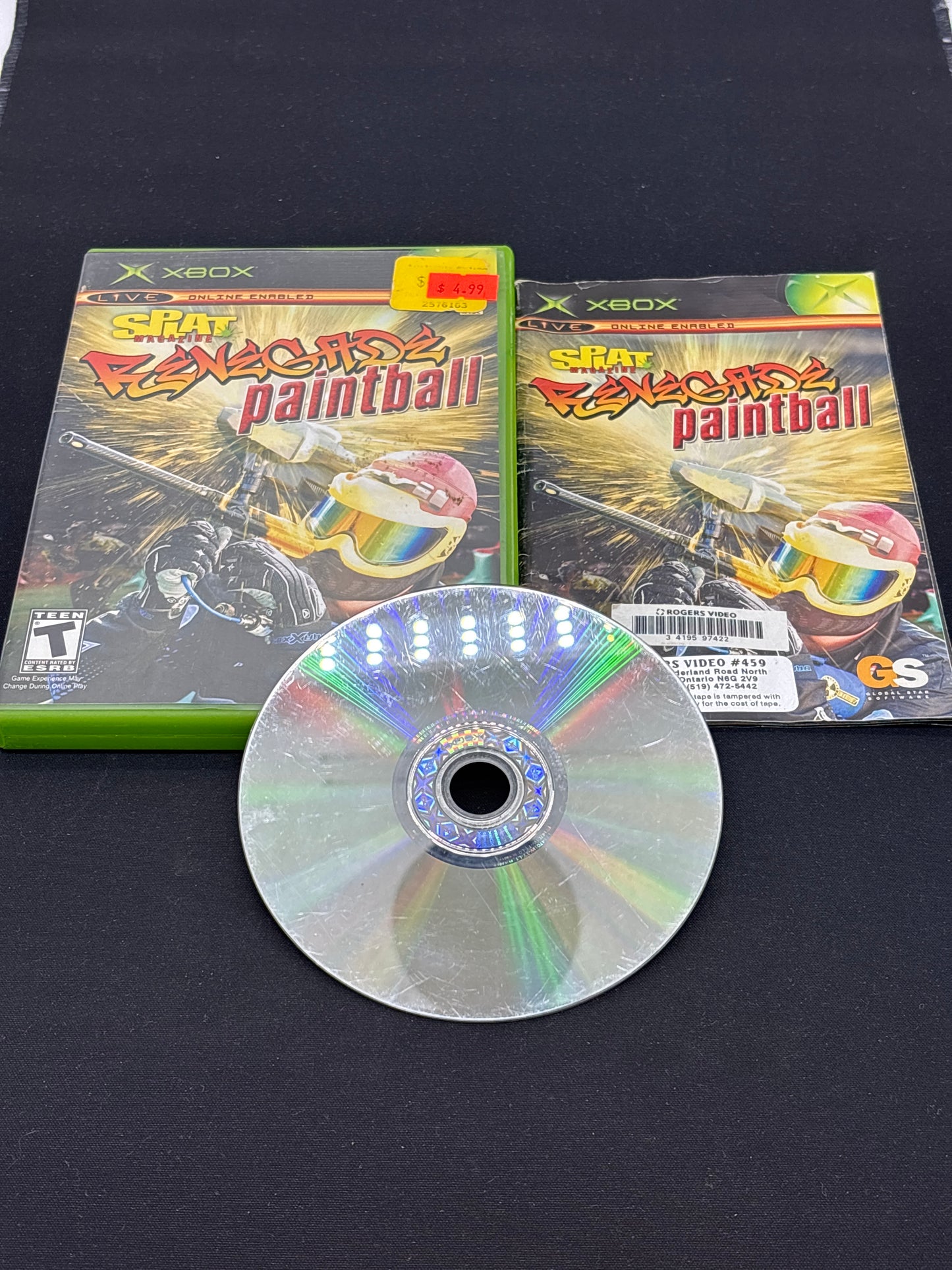 Auction Lot 109: XBOX Video Game Splat Magazine Renegade Paintball CIB
