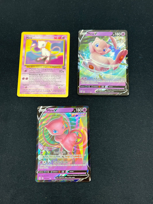 Auction Lot 138: Pokemon Cards Assorted Mew Full Art and Promo Card Conditions Vary