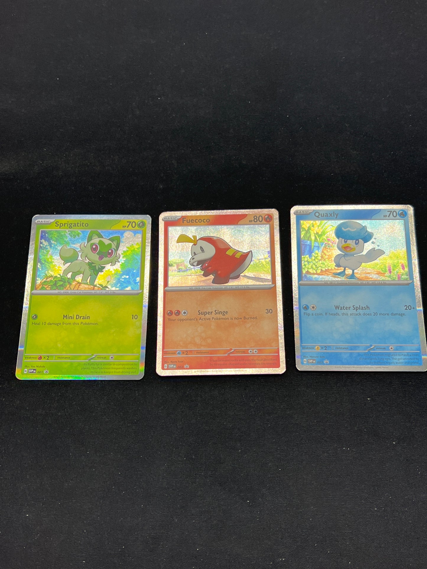 Auction Lot 172: Pokemon Cards Lot of 3 SV Starters Promos Conditions Vary