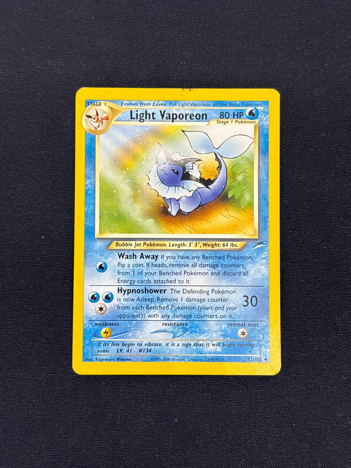 Auction Lot 132: Light Vaporeon Pokemon Neo Destiny Card Conditions Vary