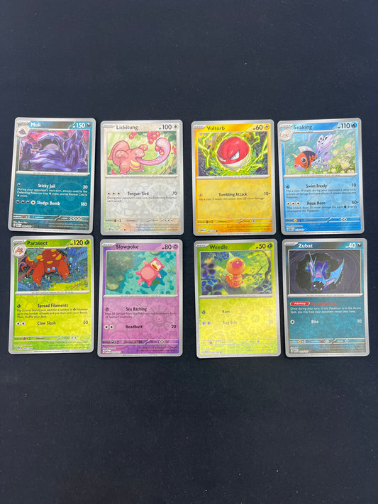Auction Lot 327: Pokemon Cards Lot of 8 Assorted Reverse Holos 151 Conditions Vary