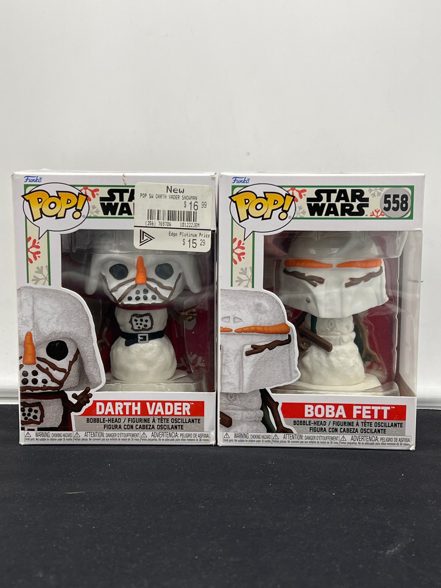 Auction Lot 23: POP Funko Star Wars Darth Vader Boba Fett Figures