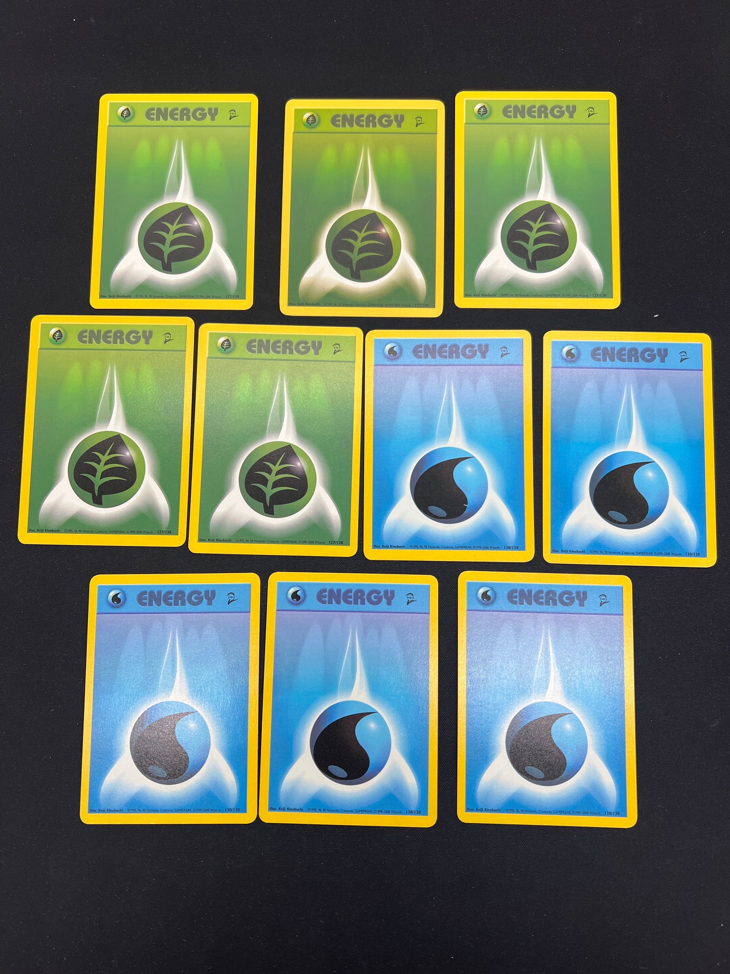 Auction Lot 53: Lot of 10 Grass Water Base Set 2 Energy Cards Conditions Vary