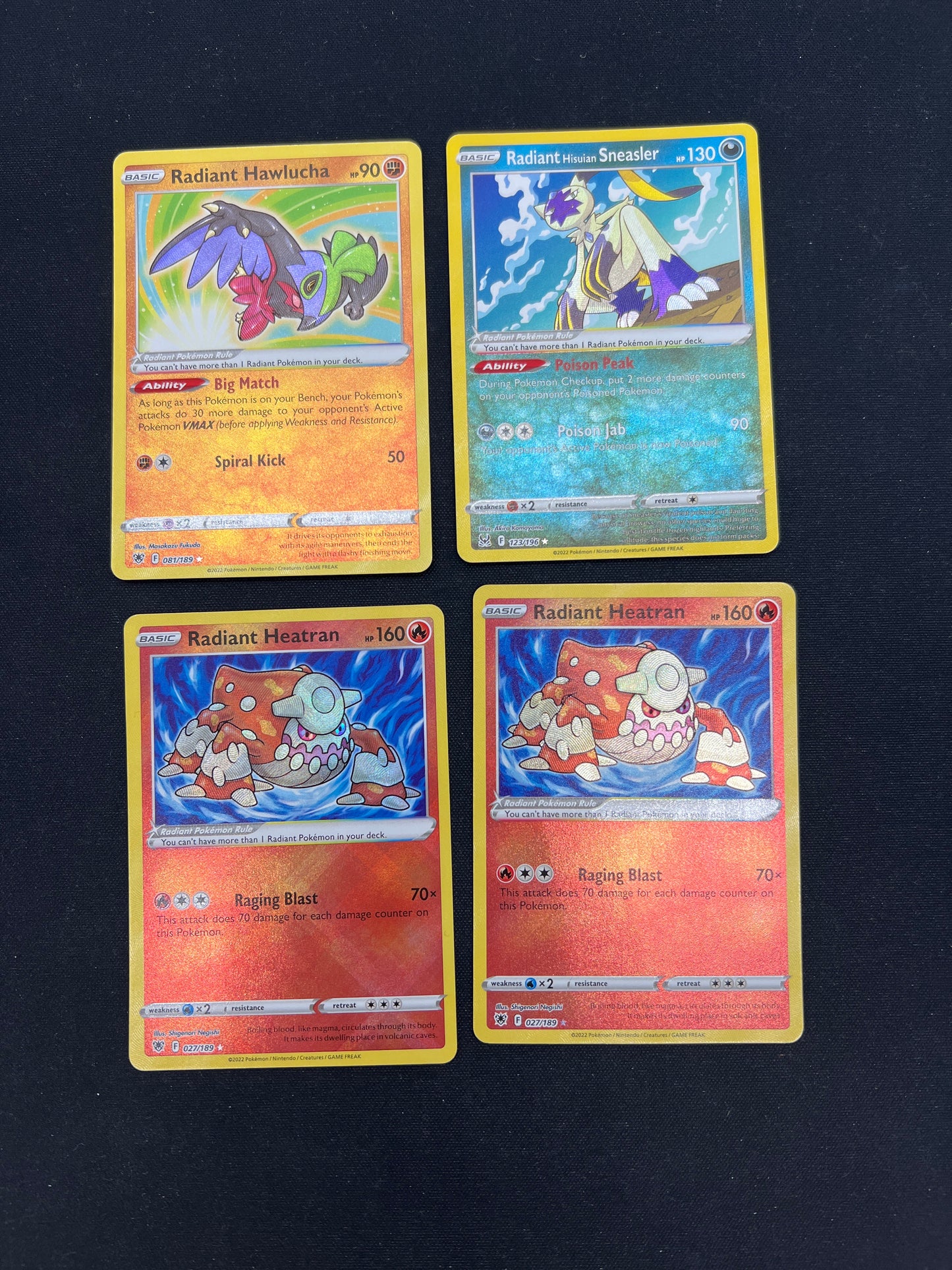 Auction Lot 307: Pokemon Cards Radiant Rare Card Lot Conditions Vary
