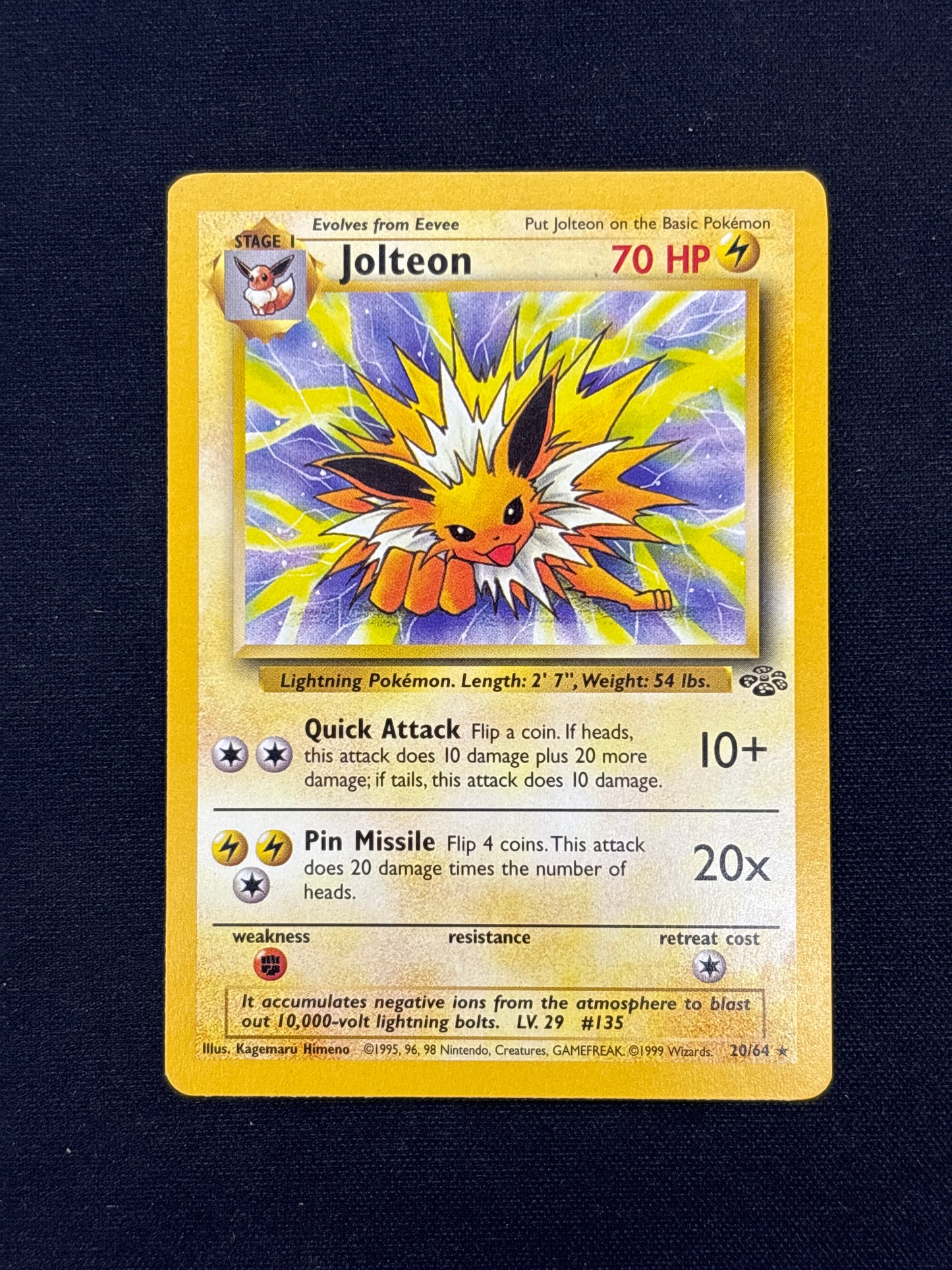 Auction Lot 142: Pokemon Card Jolteon Jungle Conditions Vary