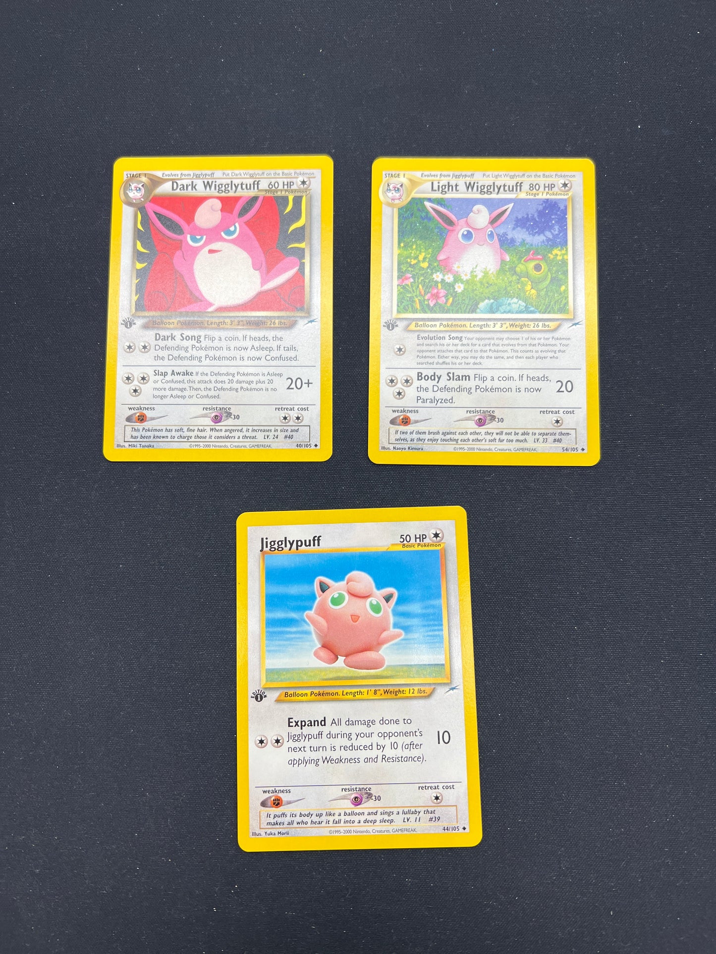 Auction Lot 32: Pokemon Cards Jigglypuff & Wigglytuff 1st Edition Neo Discovery Conditions Vary