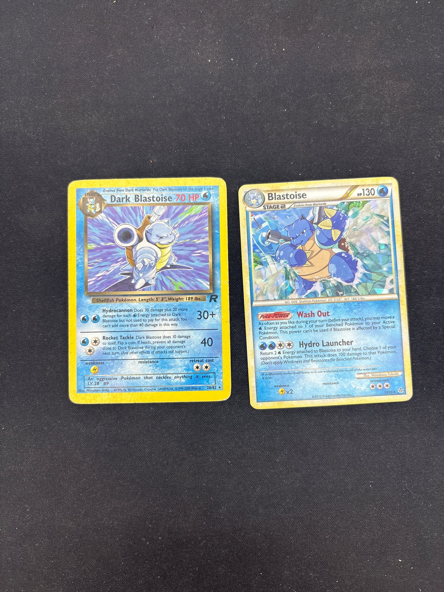 Auction Lot 9: Pokemon Cards Lot of Blastoise Cracked Ice Holo and Dark Blastoise Non Holo Rare Conditions Vary