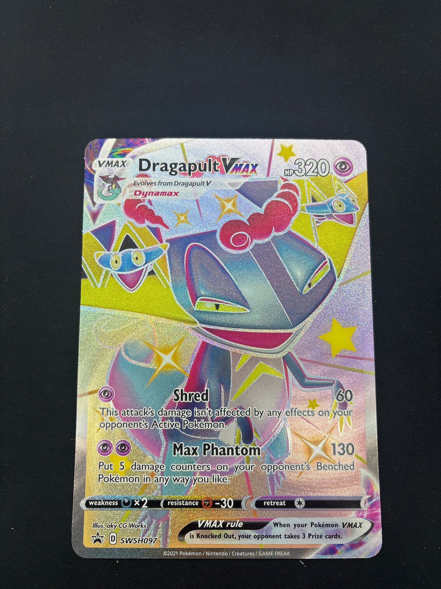 Auction Lot 383: Pokemon Card Dragapult VMAX SWSH Jumbo Promo Conditions Vary