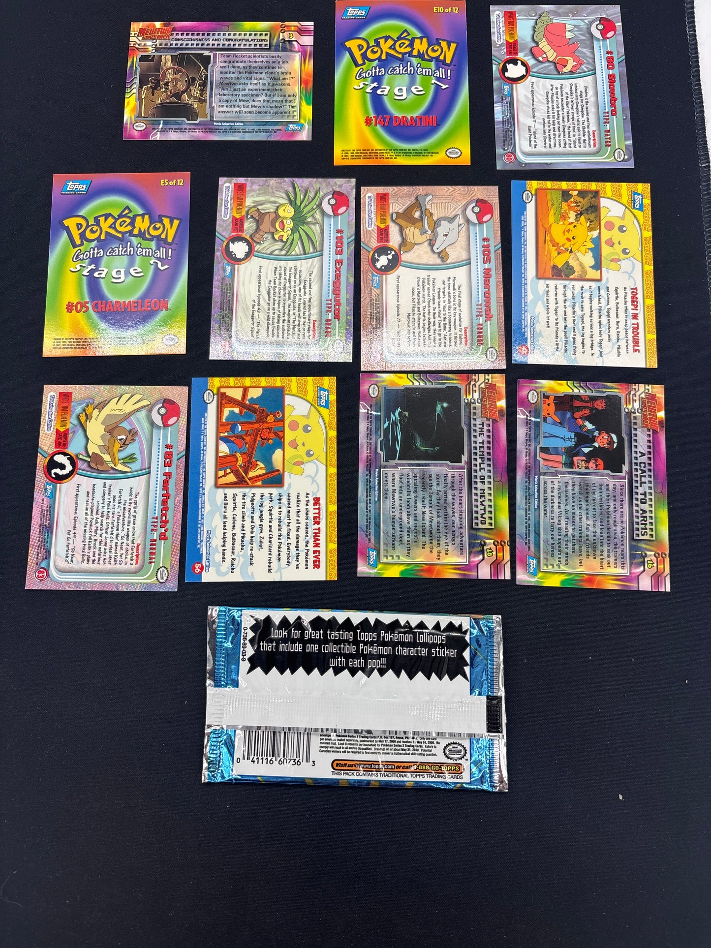 Auction Lot 223: Pokemon Cards Lot of 11 Topps 1999 Series 2 Conditions Vary