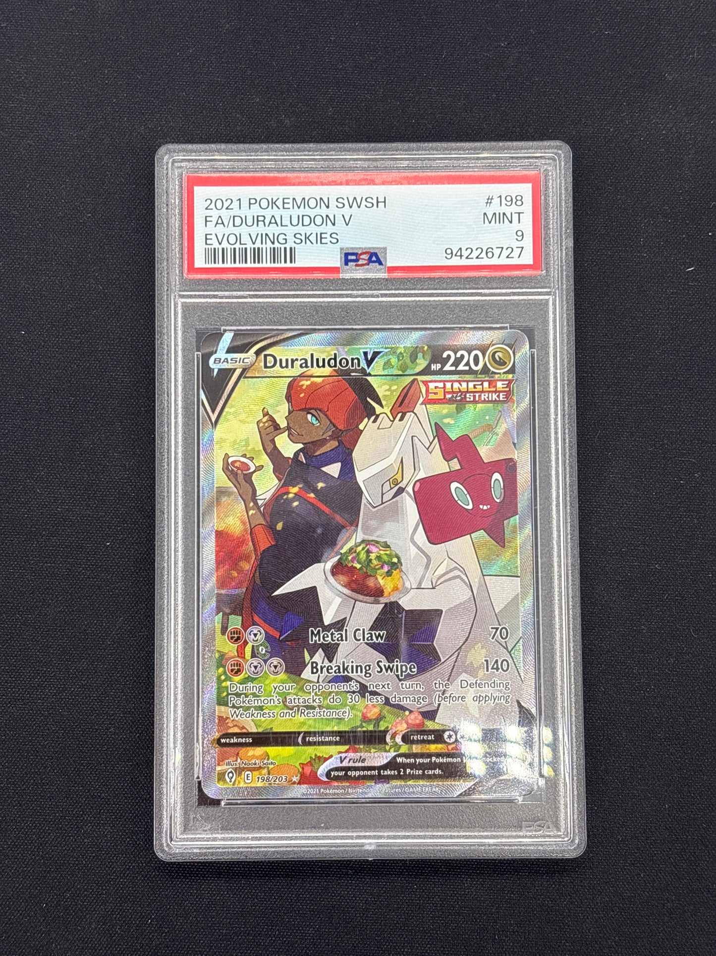 Auction Lot 26: PSA 9 Duraludon V 198 Evolving Skies Ful Art