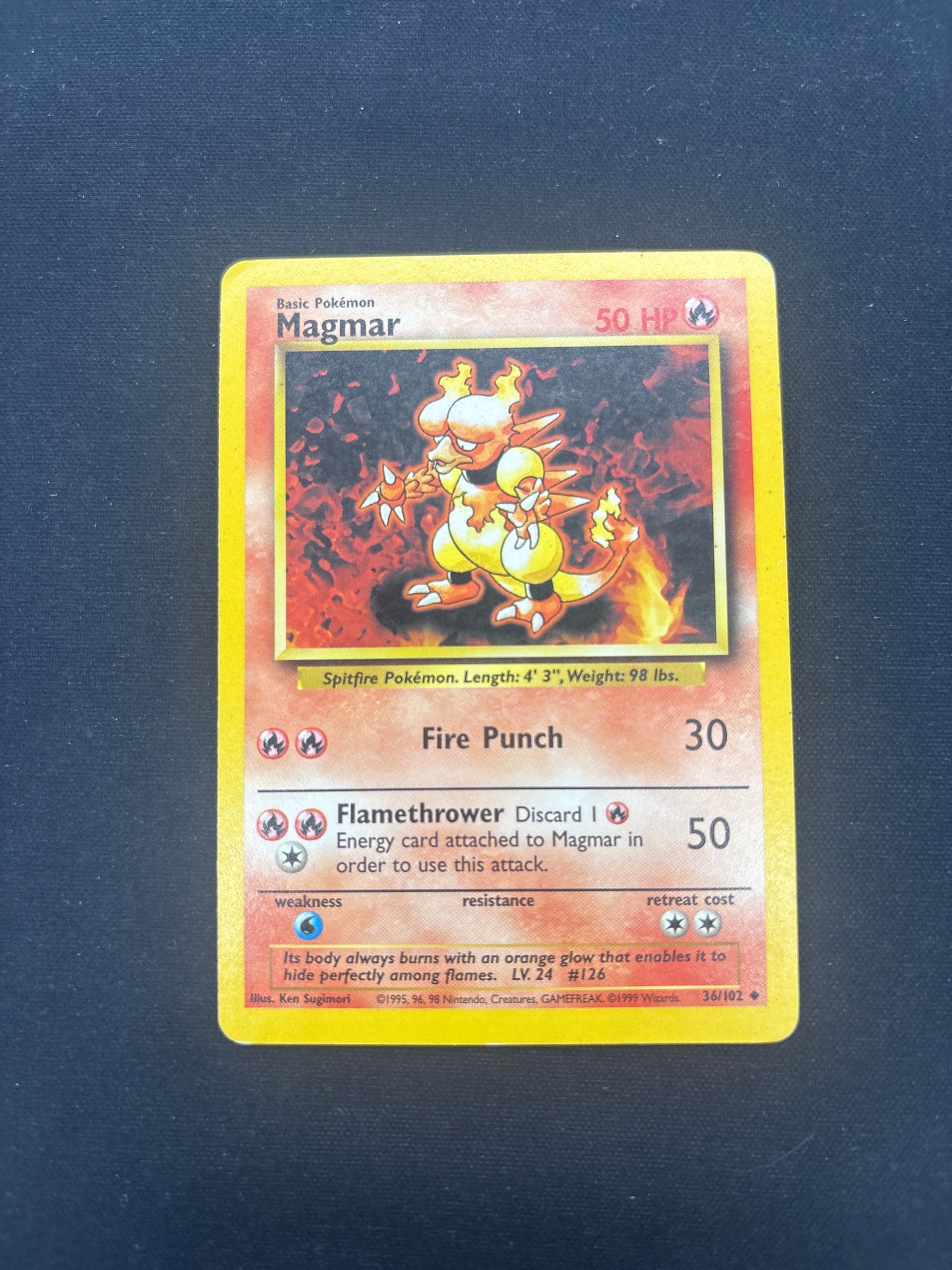 Auction Lot 31: Pokemon Card Magmar Base Set Condition Vary
