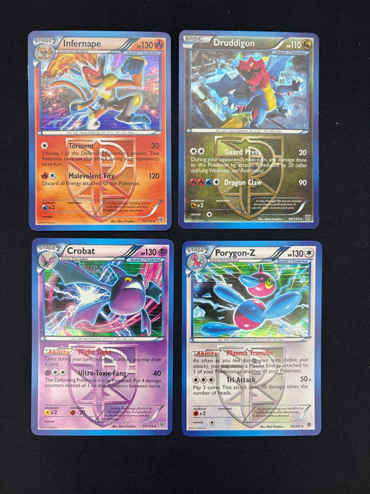 Auction Lot 33: Pokemon Cards Lot of 4 Team Plasma Rare Holo Conditions Vary