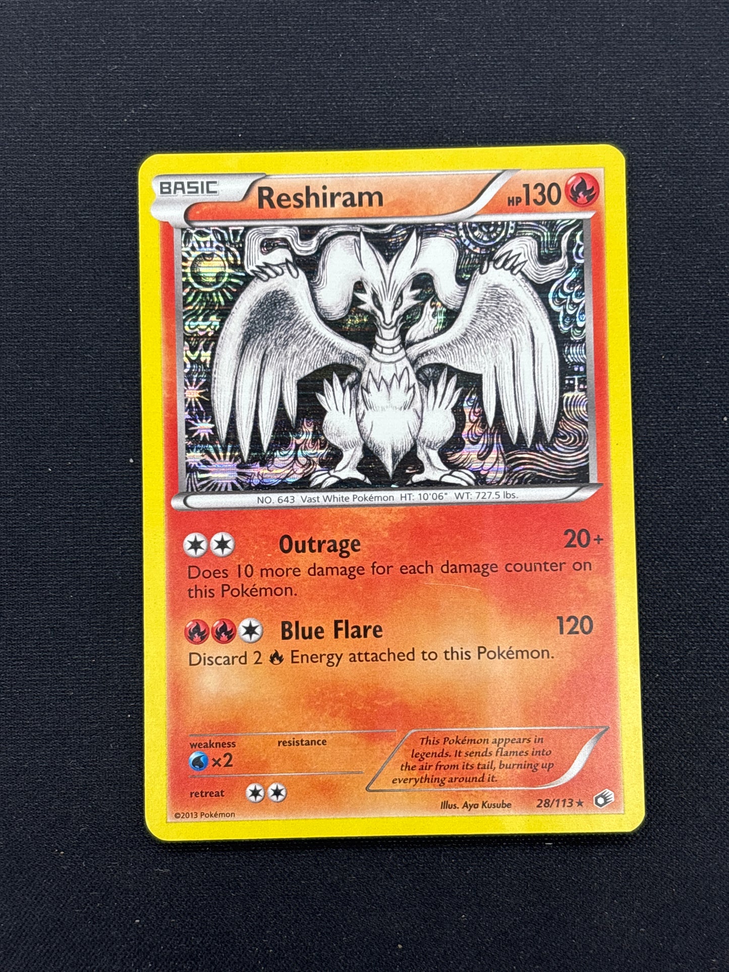 Auction Lot 243: Reshiram Holo Pokemon Card Conditions Vary