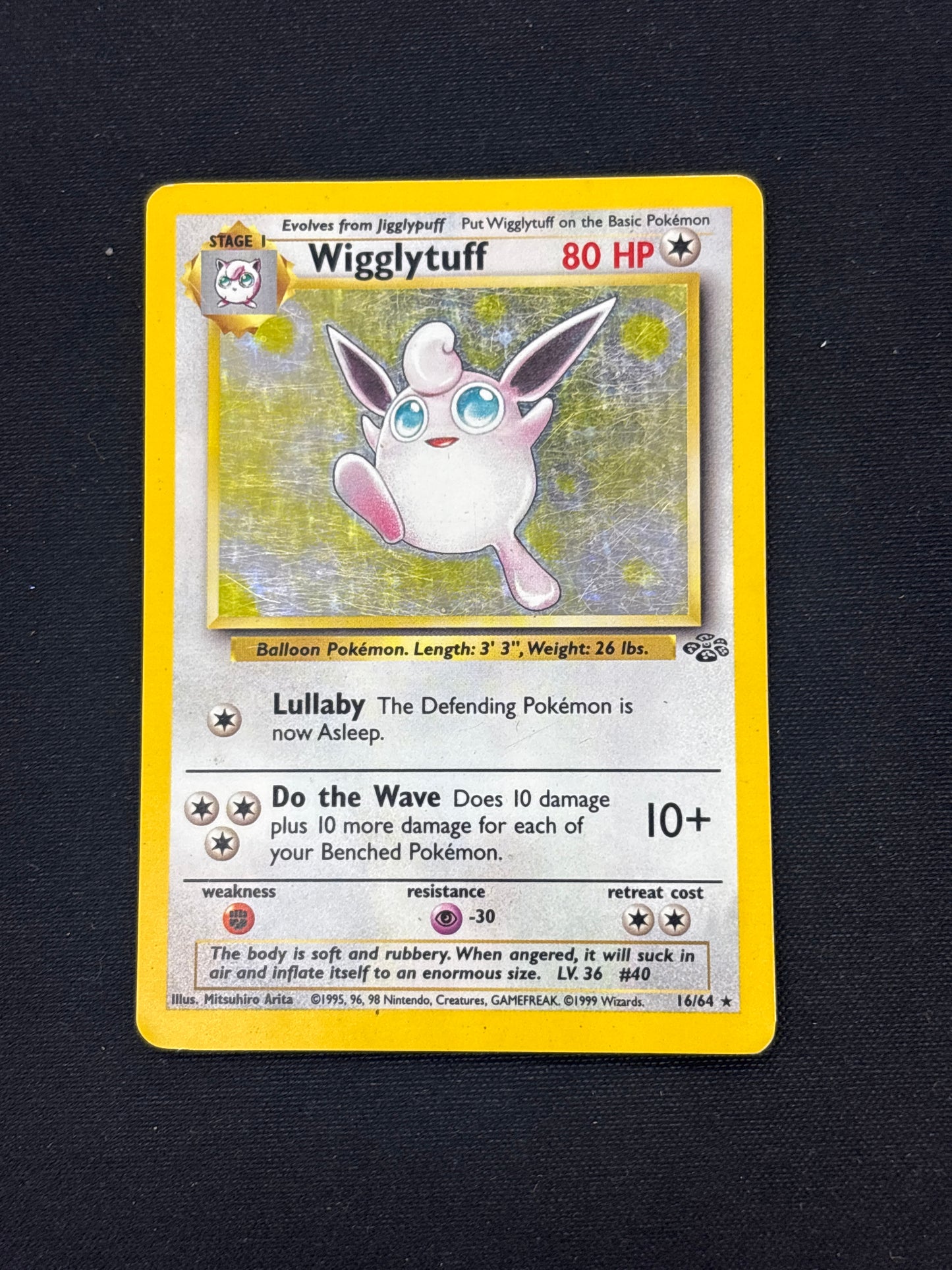 Auction Lot 68: Wigglytuff Holo WOTC Jungle Card Conditions Vary