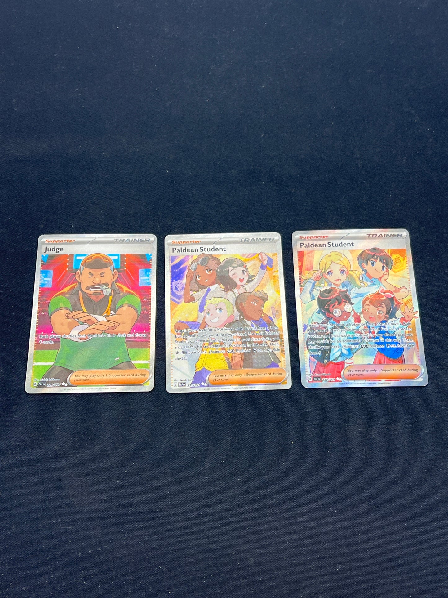 Auction Lot 326: Pokemon Cards Assorted Lot of 3 Paldean Fates Full Art Trainers Conditions Vary