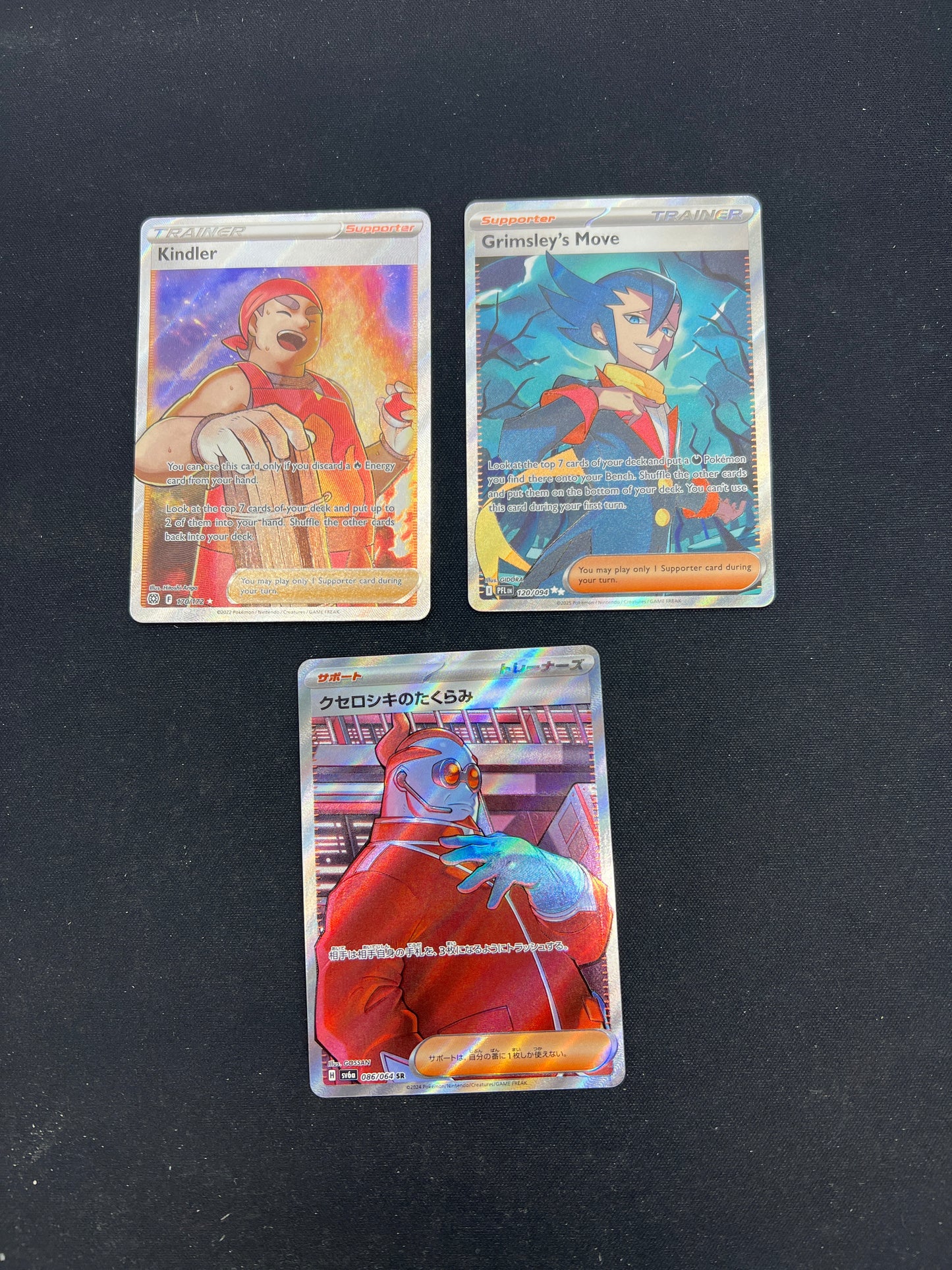 Auction Lot 192: Pokemon Cards Lot of 3 Assorted Full Art Trainers SV Conditions Vary
