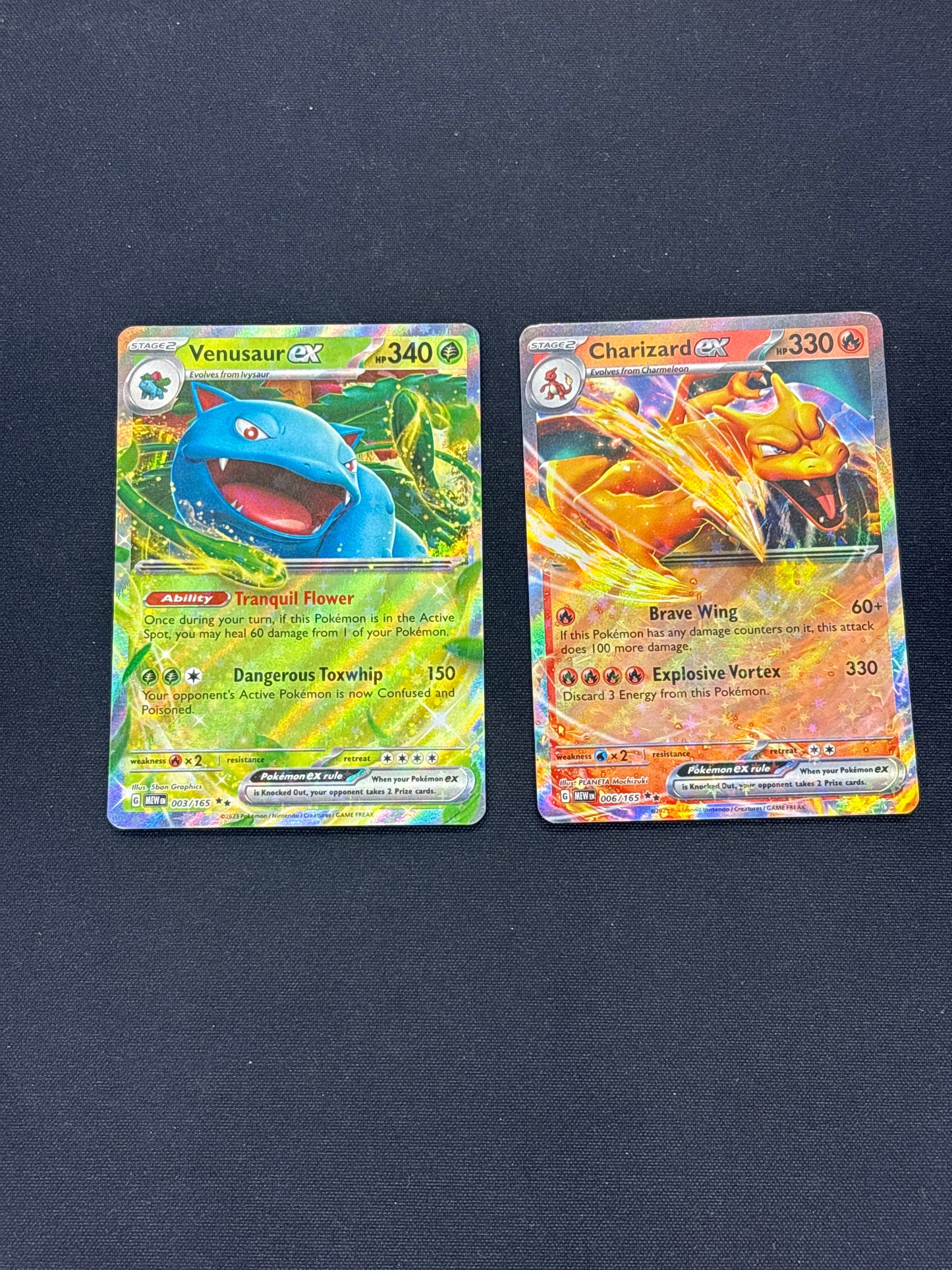 Auction Lot 254: Pokemon Cards Lot of 2 Charizard & Venusaur EX 151 Conditions Vary