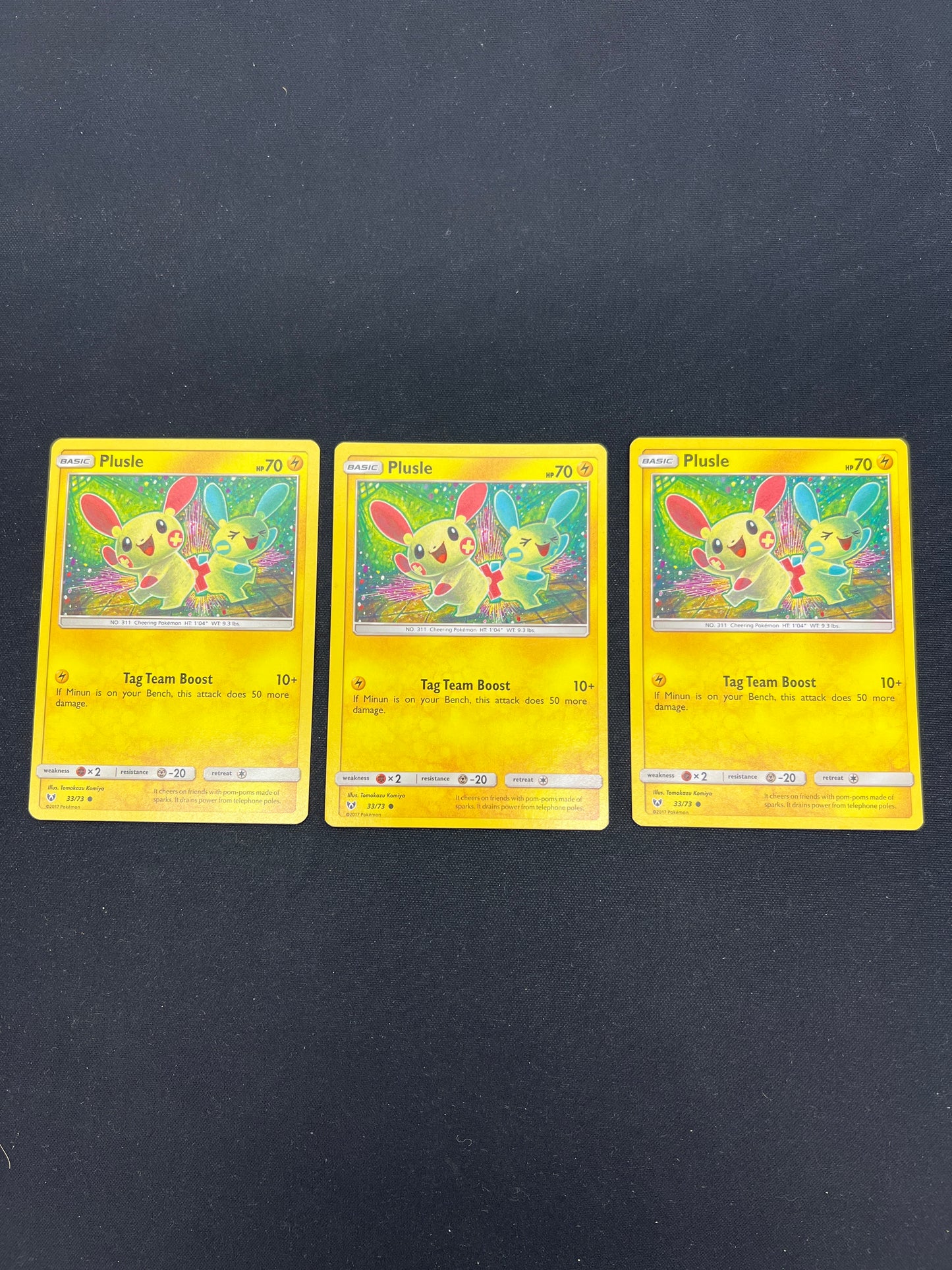 Auction Lot 44: Pokemon Cards Lot of 3 Plusle Commons Conditions Vary