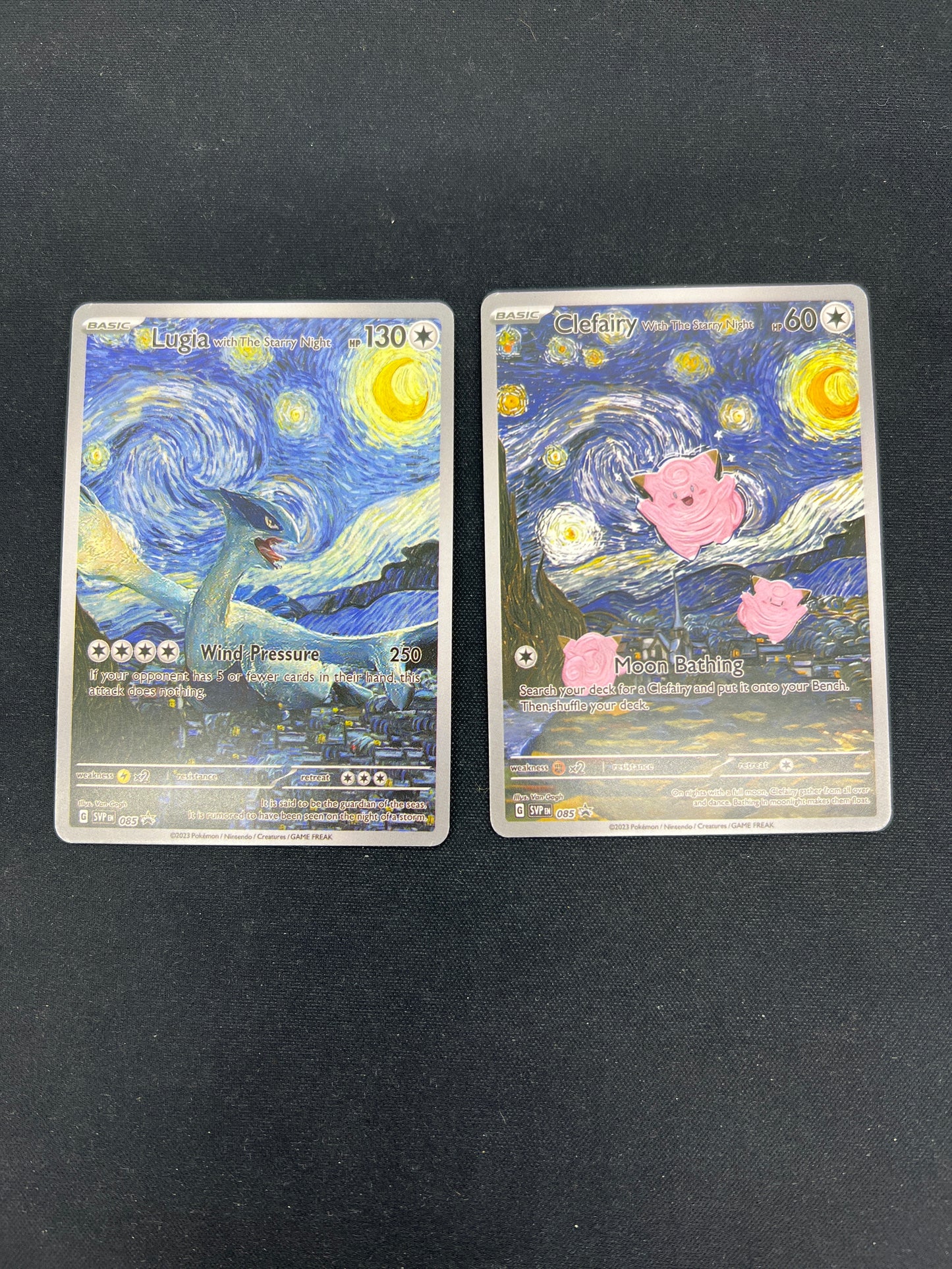Auction Lot 71: Pokemon Cards CUSTOM Lugia & Clefairy Van Gogh Condition Vary