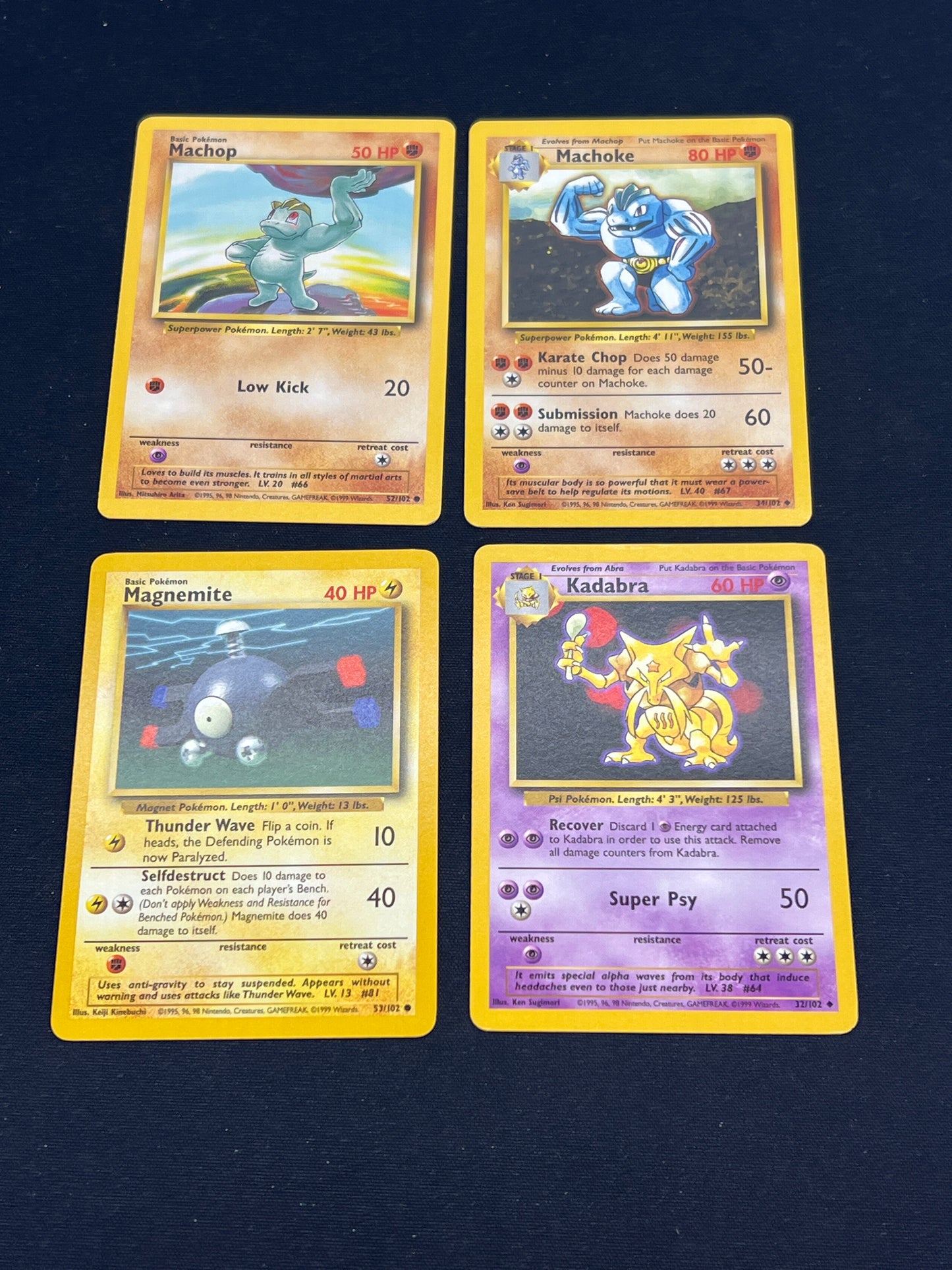 Auction Lot 315: Pokemon Cards Assorted Lot of 4 Base Set Commons Uncommons Conditions Vary