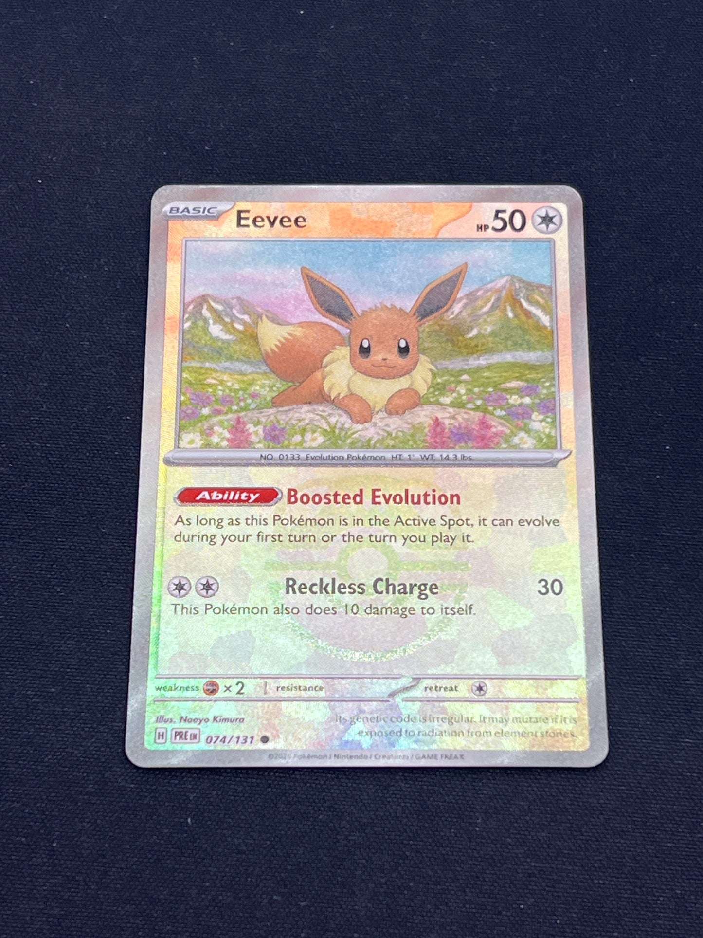 Auction Lot 307: Pokemon Cards Eevee Masterball Holo Prismatic Evolutions Conditions Vary