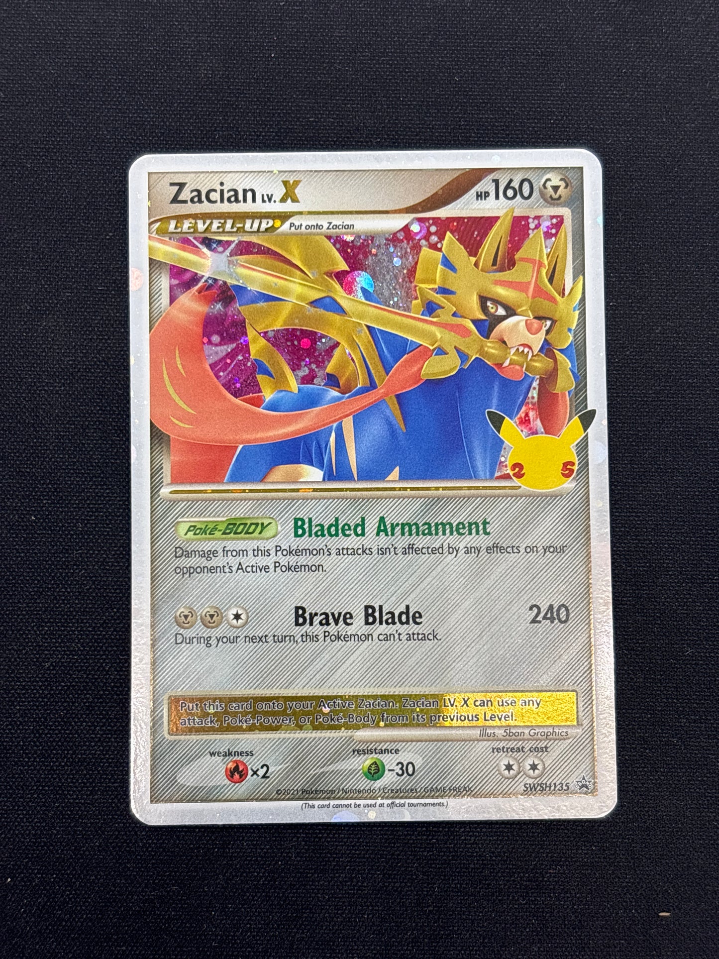 Auction Lot 245: Zacian Lv.X Pokemon Celebrations SWSH 135 Card Conditions Vary