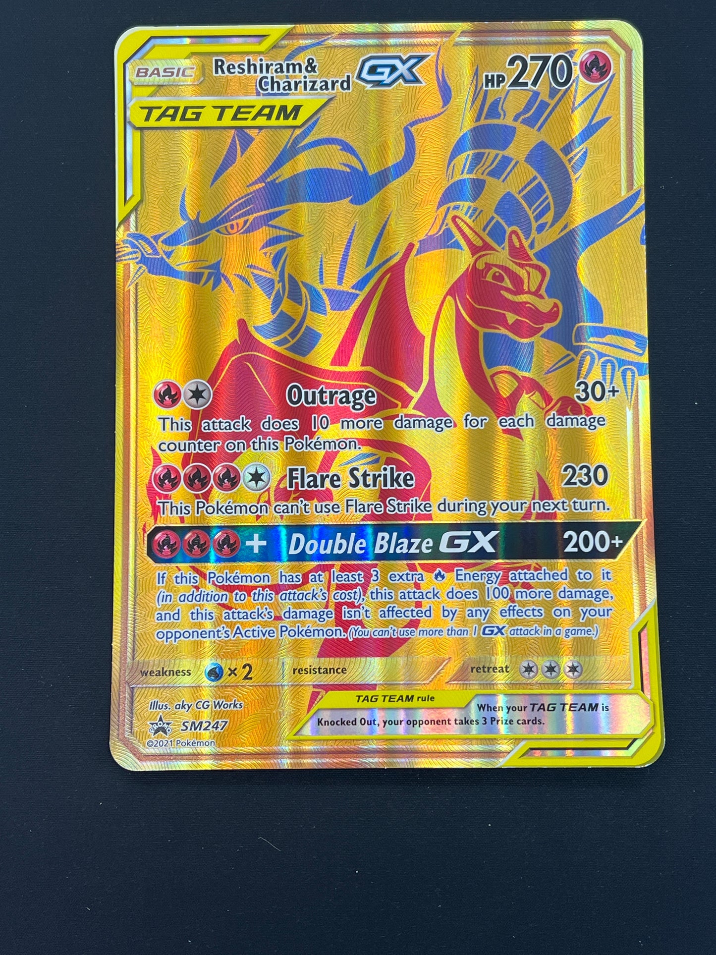 Auction Lot 121: Pokemon Cards Reshiram & Charizard GX Jumbo Card Condition Vary