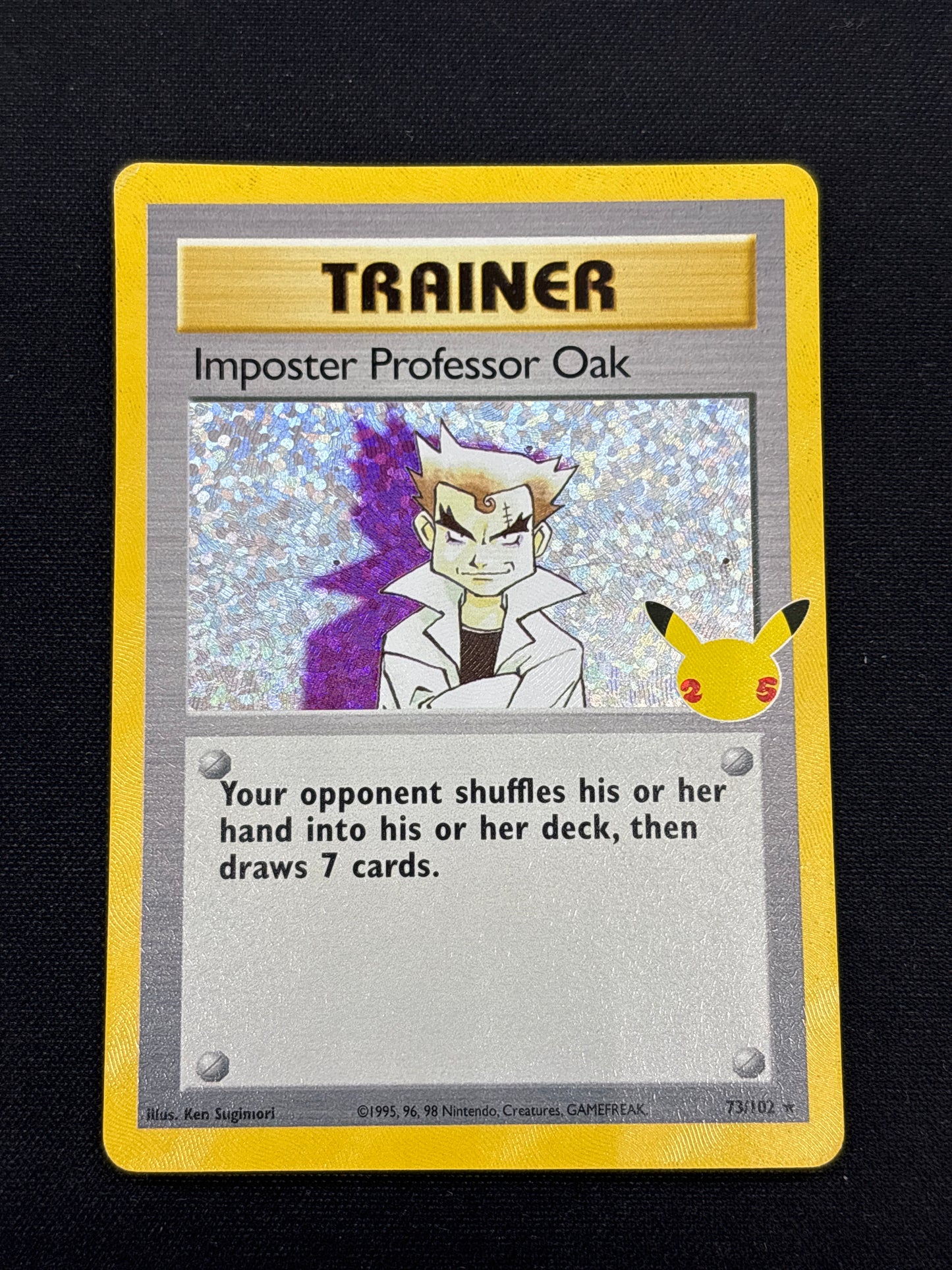 Auction Lot 253: Imposter Professor Oak Celebrations Holo Card Conditions Vary