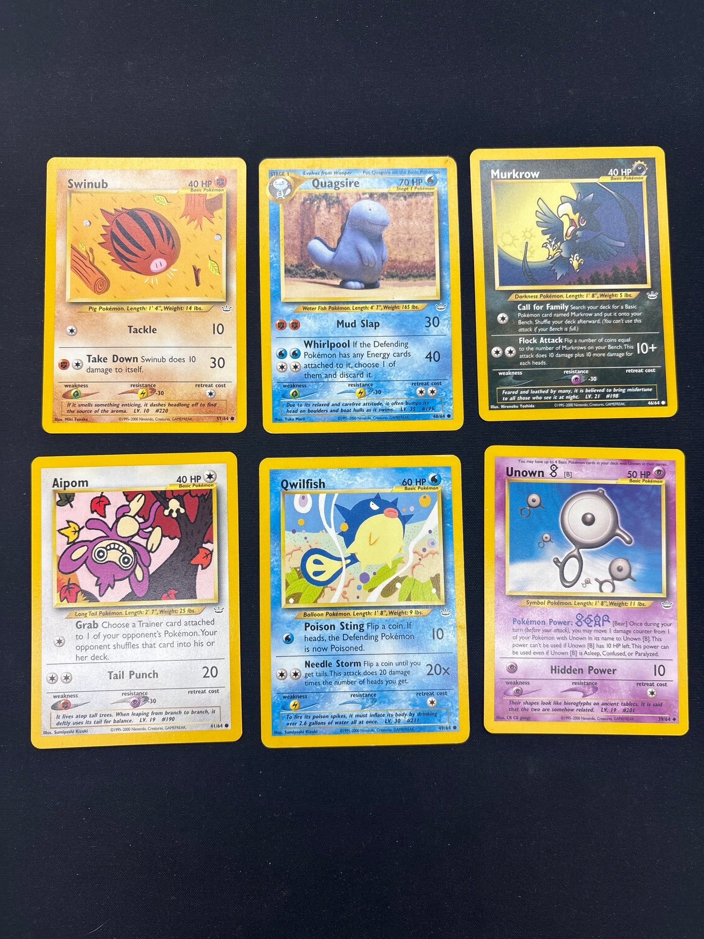 Auction Lot 39: Pokemon Neo Revelation Card Lot 2 Conditions Vary