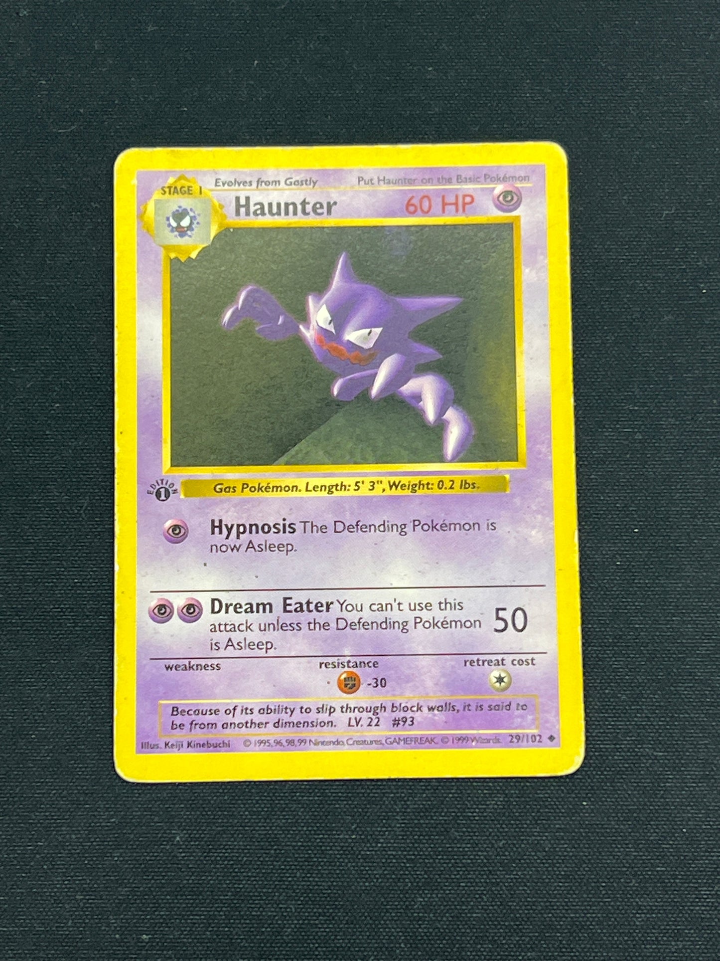 Auction Lot 227: Pokemon Cards 1st Edition Shadowless Haunter Condition Vary