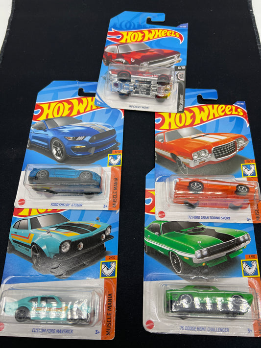 Auction Lot 5: Hot Wheels Assorted Muscle Car Lot of 5