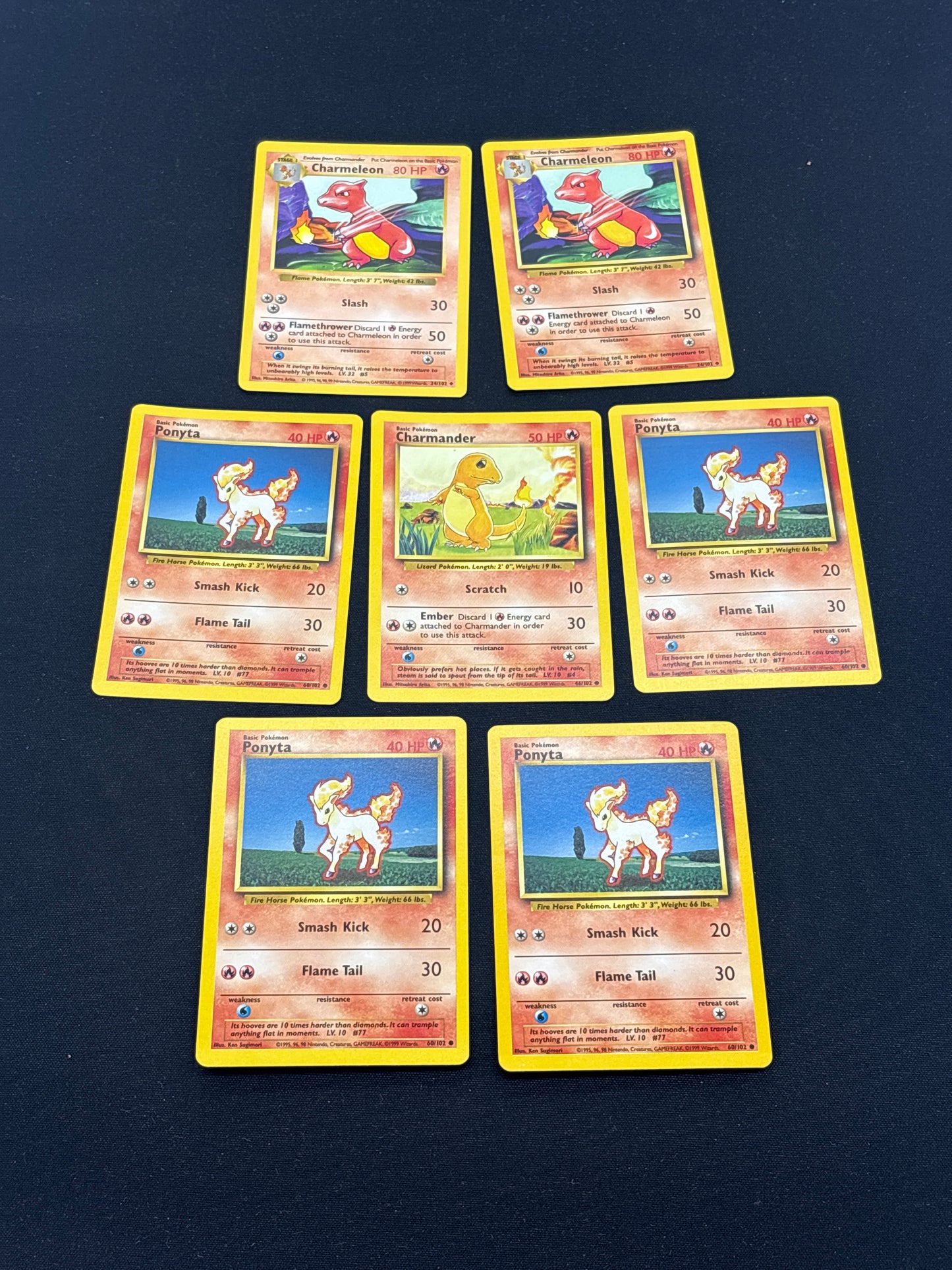 Auction Lot 91: Pokemon Cards Lot of 7 WOTC Fire Type Commons Conditions Vary