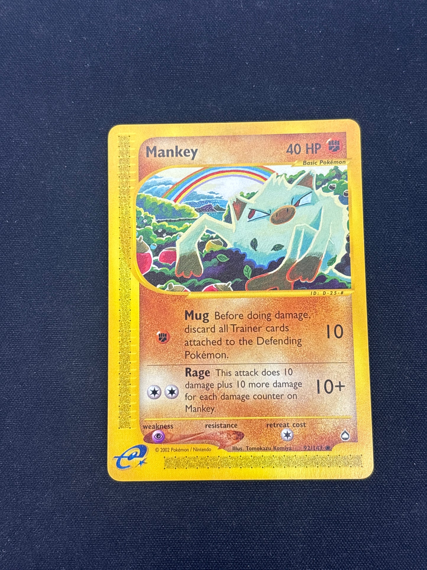 Auction Lot 291: Pokemon Cards Aquapolis Mankey Common Condition Vary
