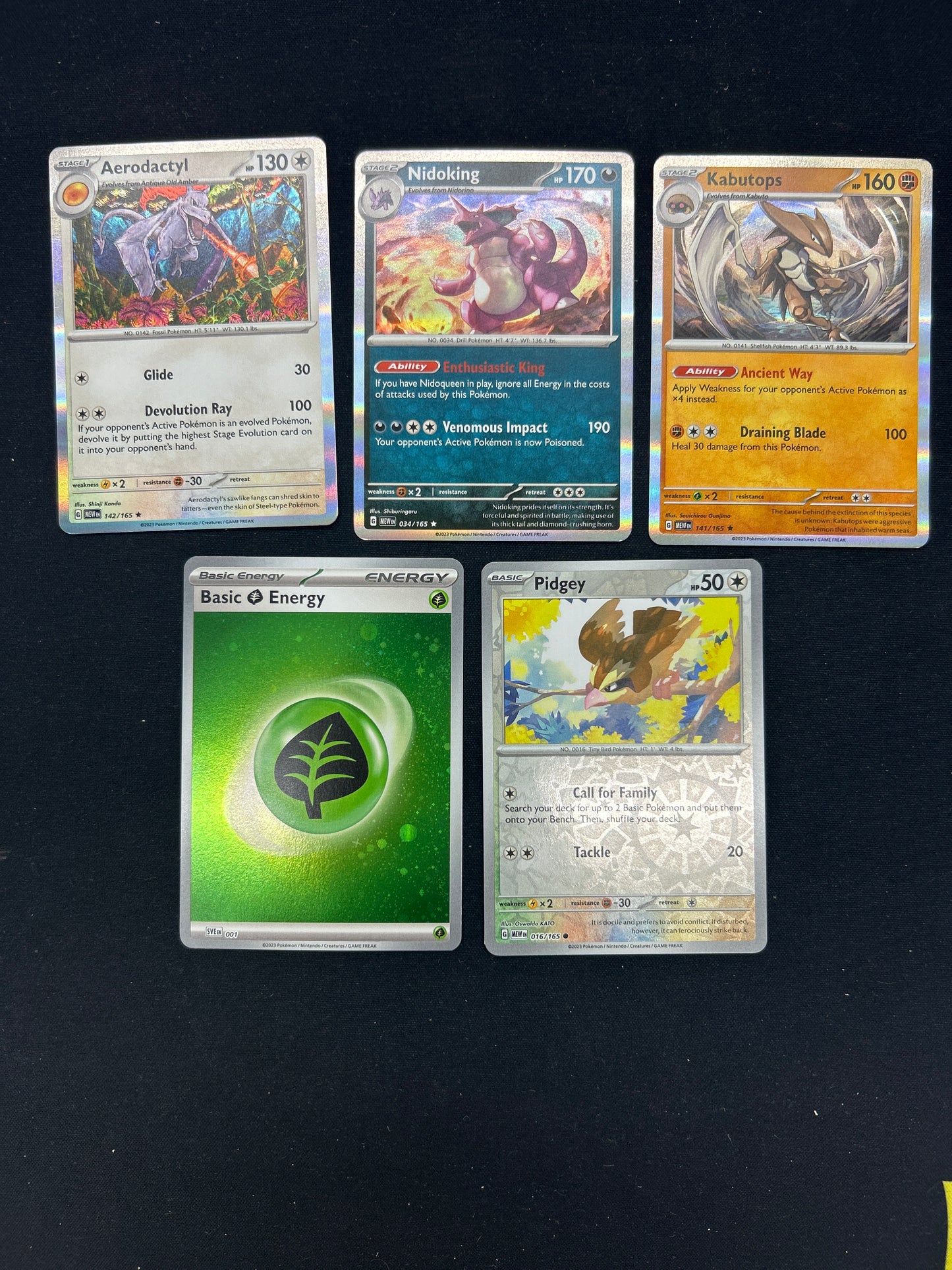 Auction Lot 435: Pokemon Cards Lot of 5 Assorted SV 151 Holos Conditions Vary
